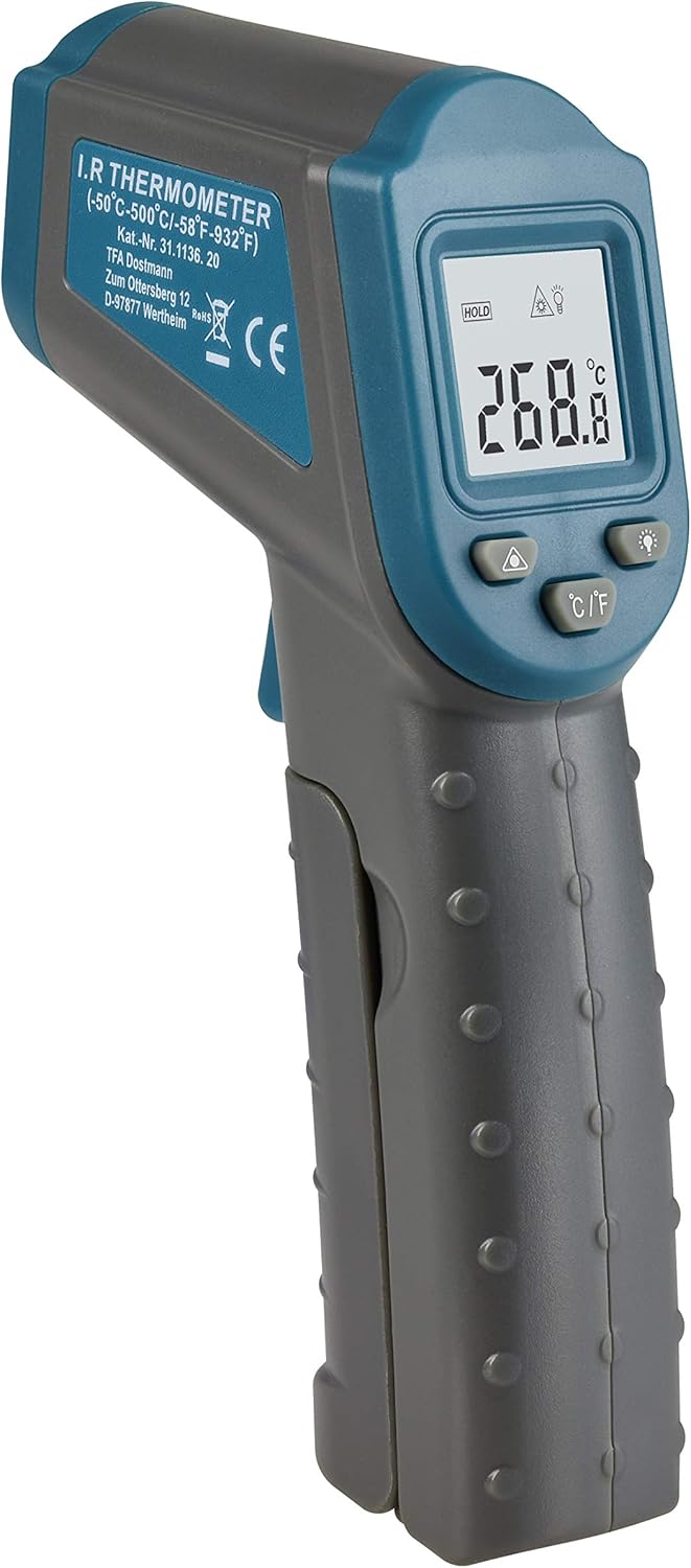 Thumbnail 2 de TFA Dostmann Thermomètre infrarouge RAY 31.1136.20 — mesure sans contact pour poêle à bois, barbecue et maison (turquoise)
