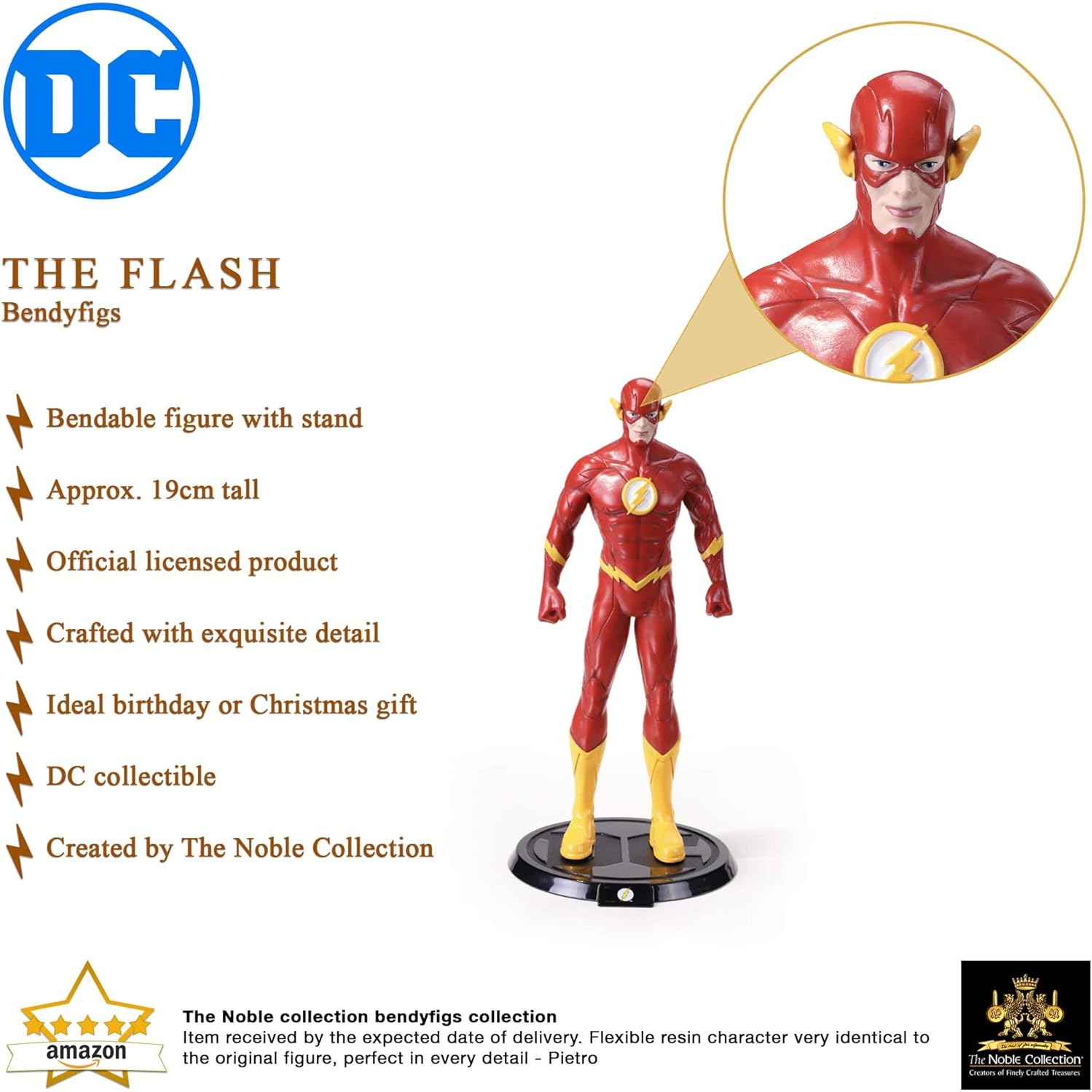 Thumbnail 2 de The Noble Collection BendyFigs DC The Flash bendable figure (7.5in / 19cm) with stand