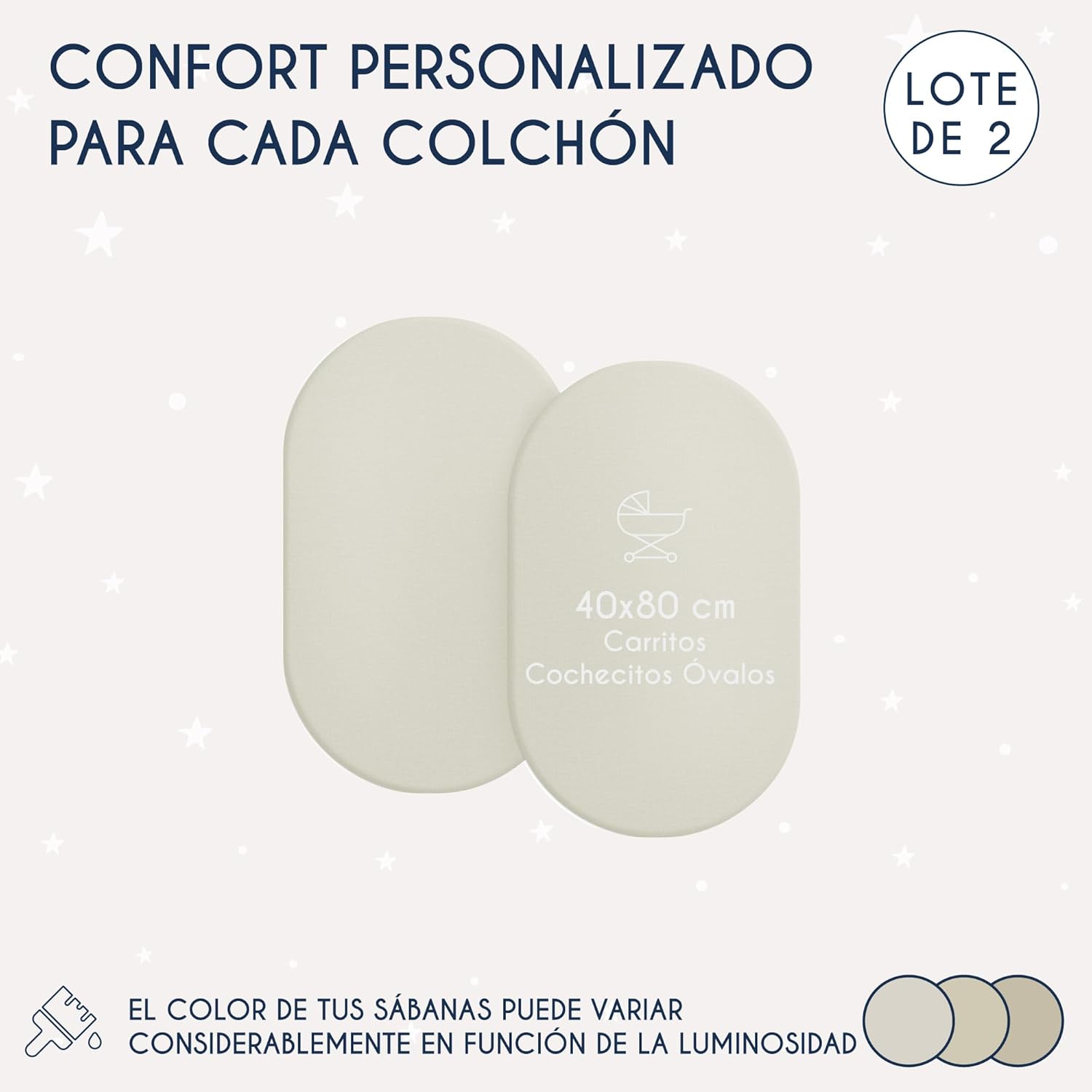 Thumbnail 1 de Dreamzie Juego 2 Sábanas Cuna 40x80 Algodón