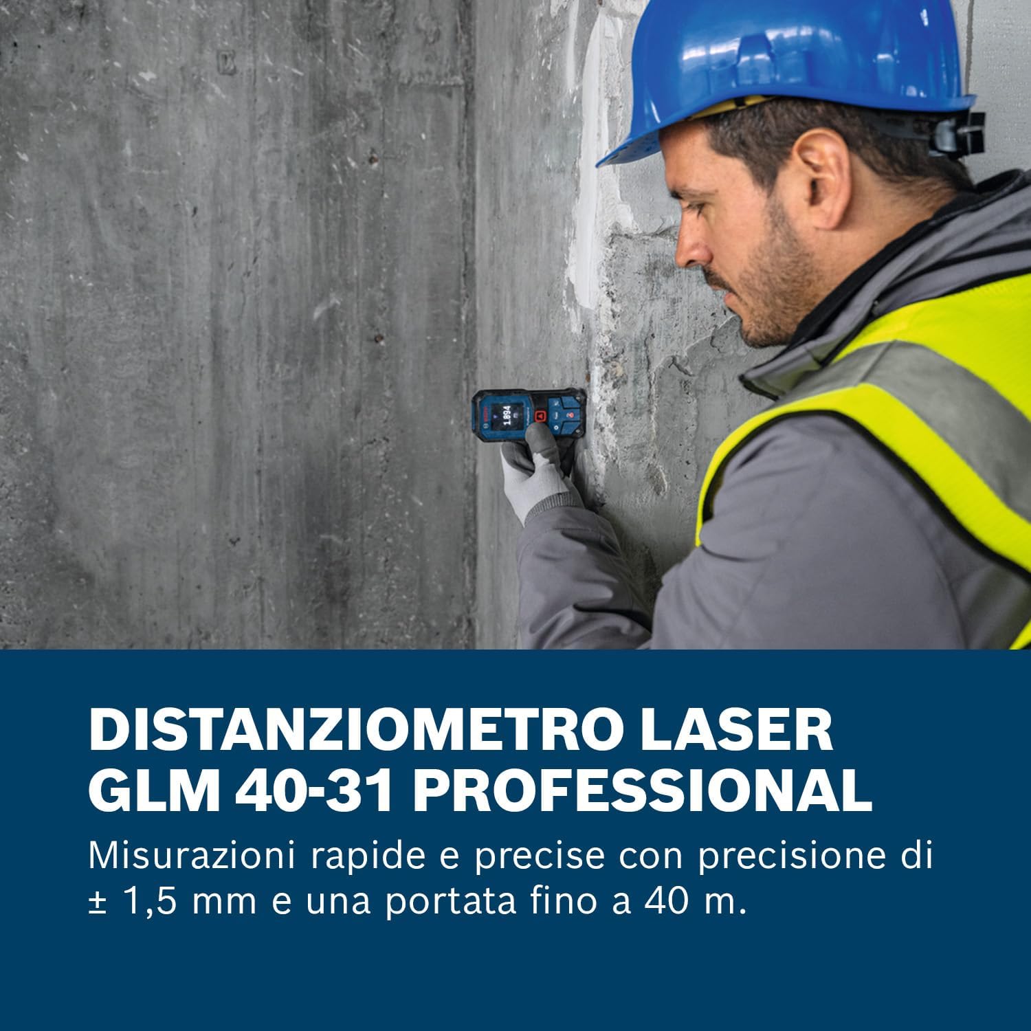 Thumbnail 1 de Bosch Professional Distanziometro laser GLM 40-31: robustez, misure rapide e autonomia in cantiere