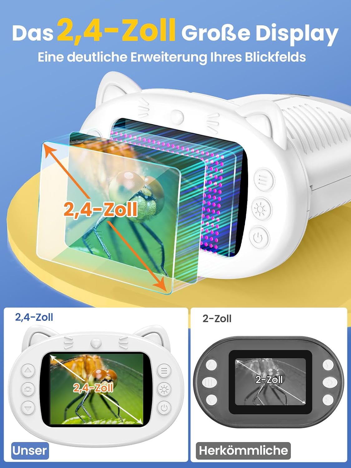Detalle de Vorth Kinder-Mikroskop 1000× mit 2,4" IPS-Bildschirm