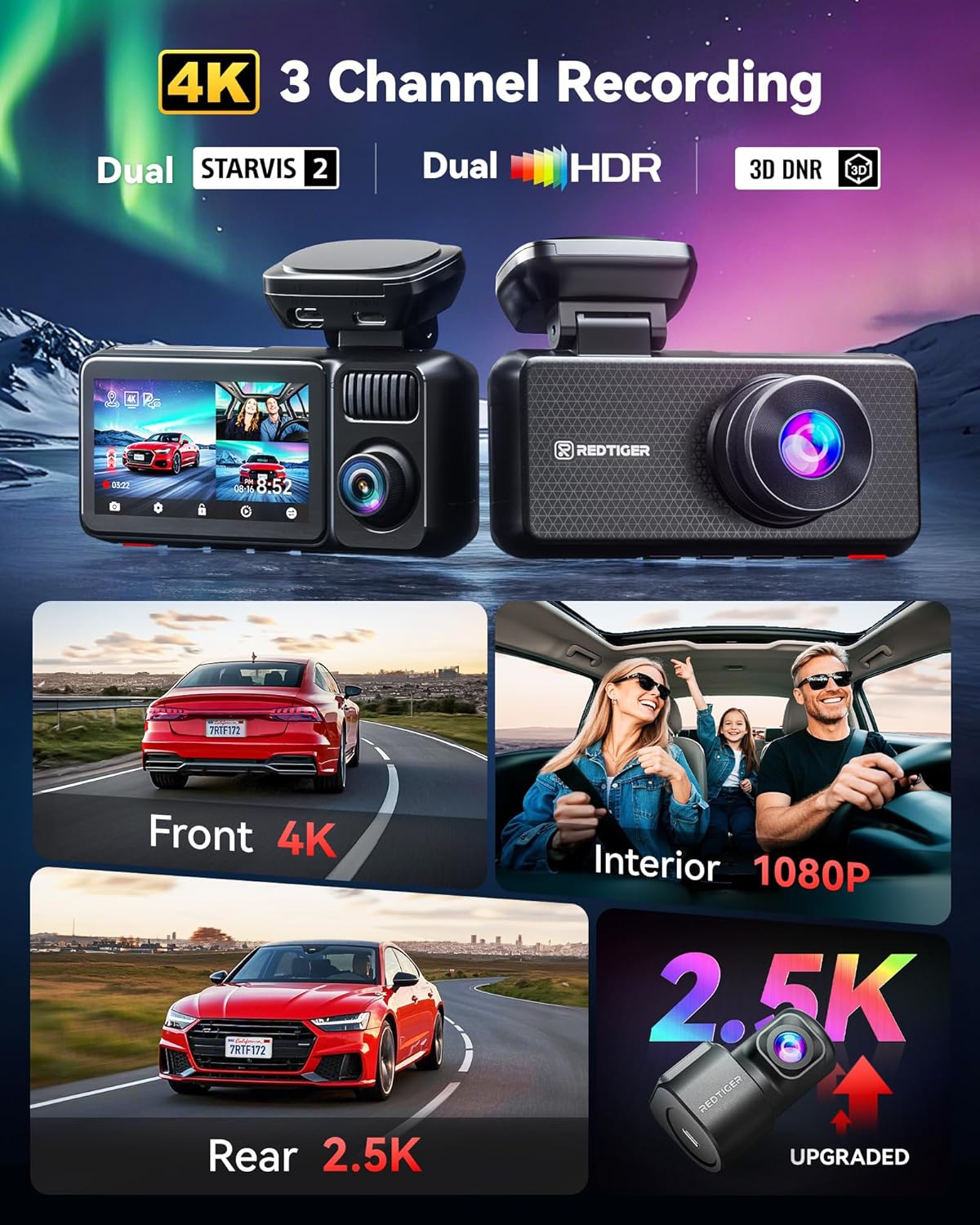 Detalle 2 de REDTIGER F17 Elite 4K Dash Cam