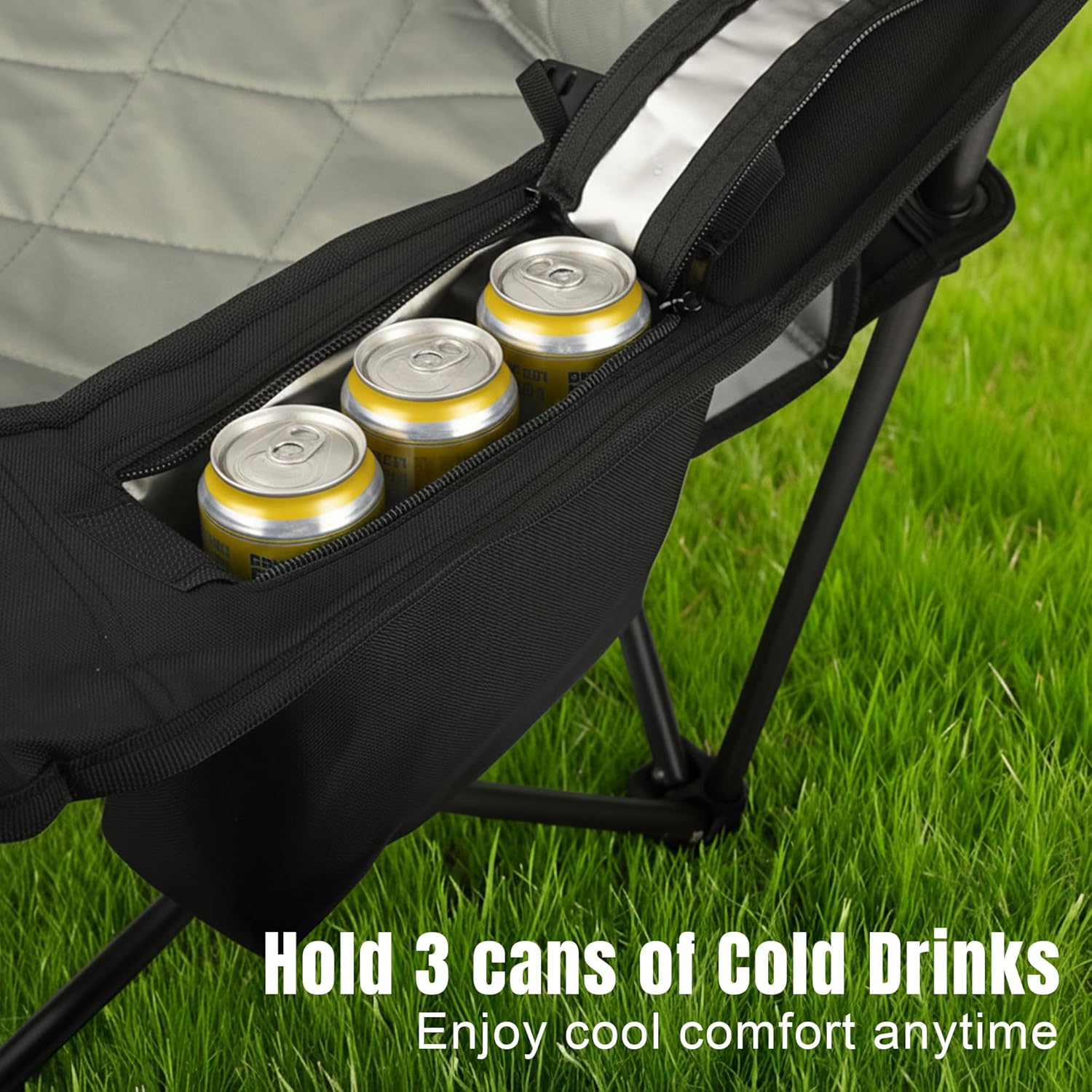 Detalle de FUNYAKIT FYK-006-2PCS-CA Camping Chairs, Padded with Cooler Pouch