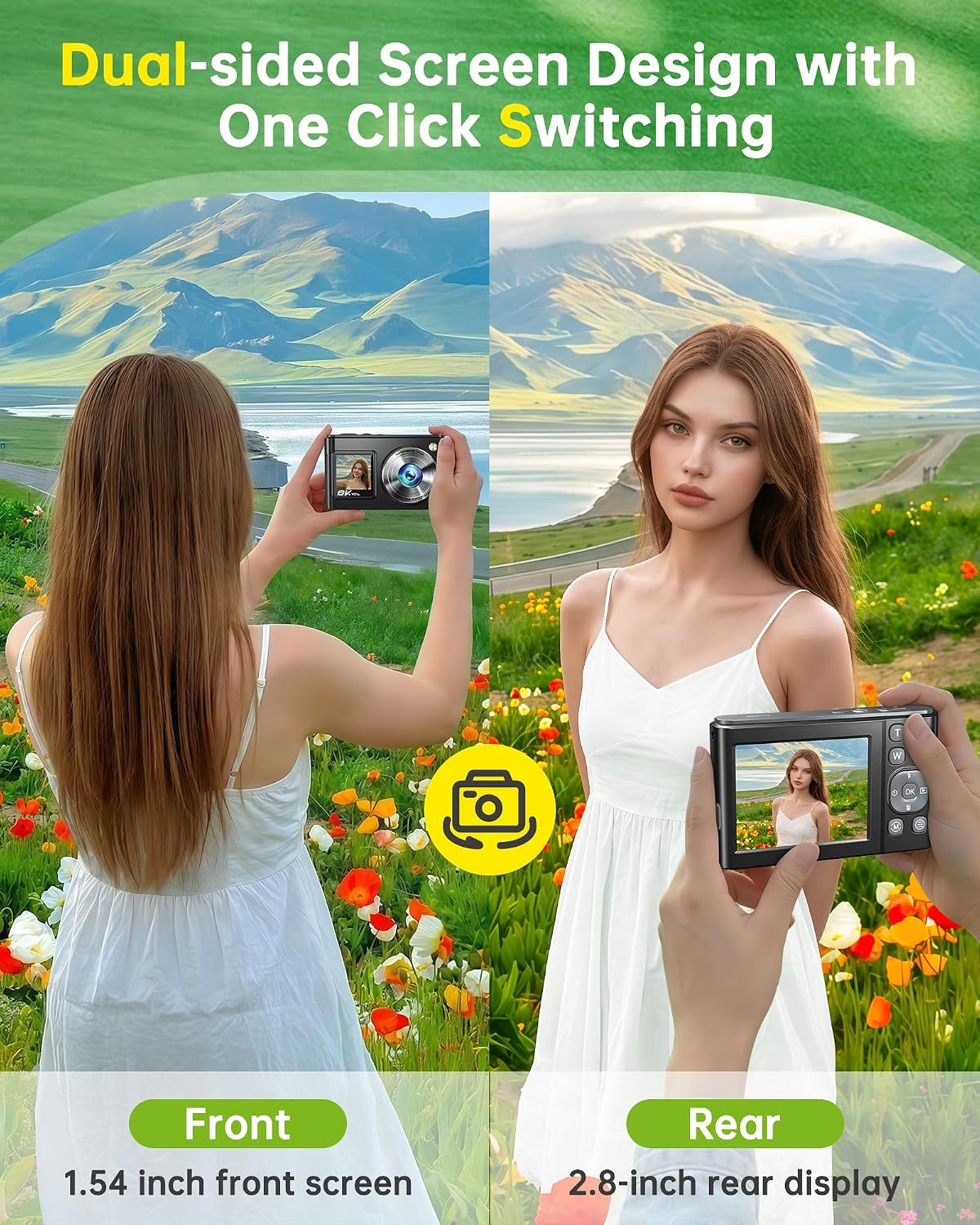 Thumbnail 1 de Latest 2026 8K 96MP Wi-Fi Digital Camera with Dual Screen – A practical travel vlogging companion