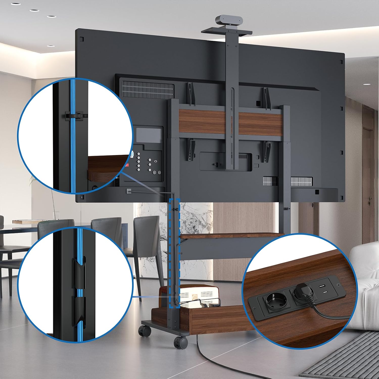 Thumbnail 4 de DQ TV Lift électrique pour meuble TV (37 à 85 pouces) avec commande et charge jusqu’à 70 kg, hauteur réglable