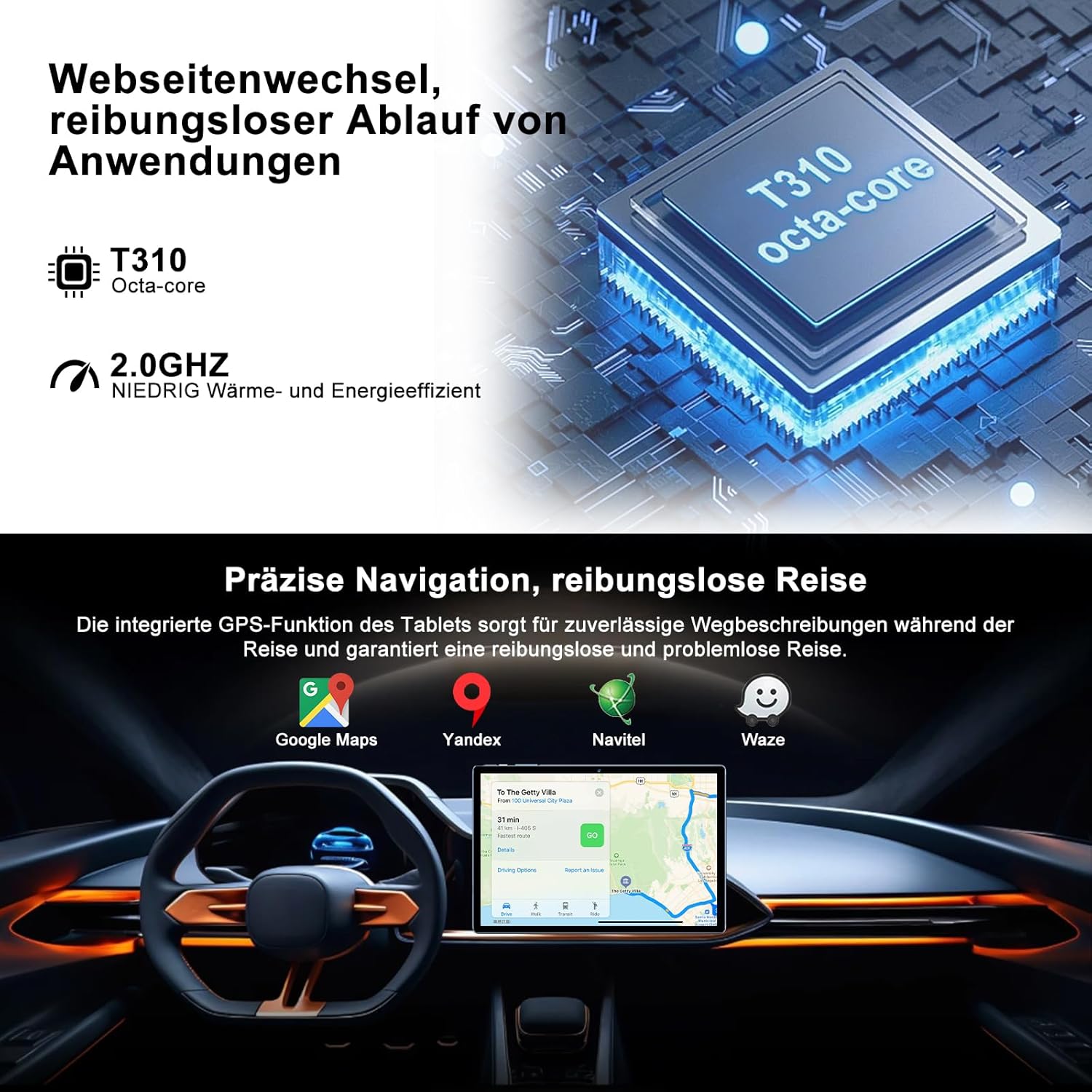 Thumbnail 4 de SUAAT 2026 Android 15 Tablet (10,1 Zoll) mit Gemini AI, 30 GB RAM, 128 GB Speicher & 8.000 mAh – 2TB microSD möglich