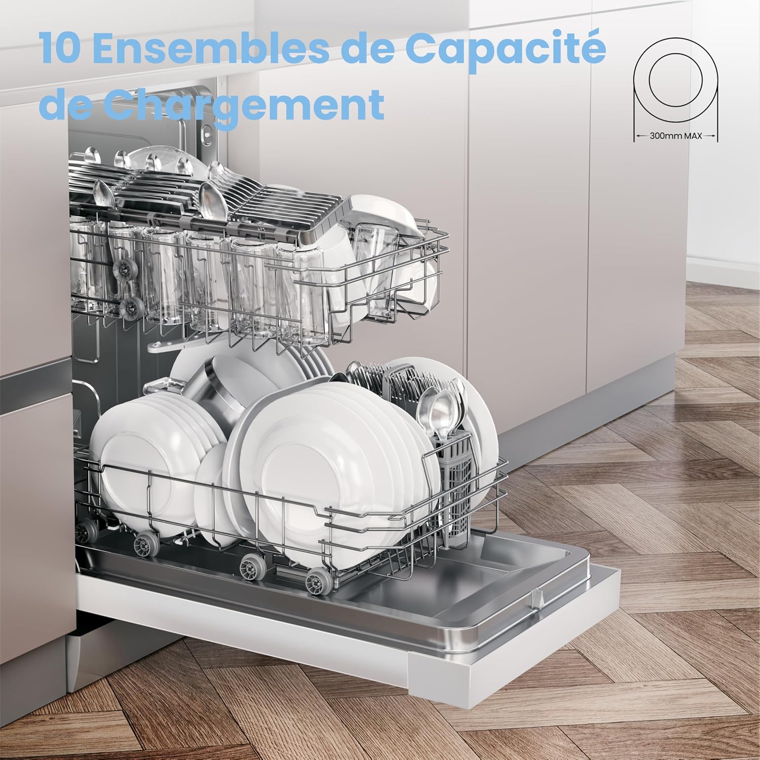 Thumbnail 3 de COMFEE CDWEF1034BW – Lave-vaisselle pose libre 10 couverts, 45 cm