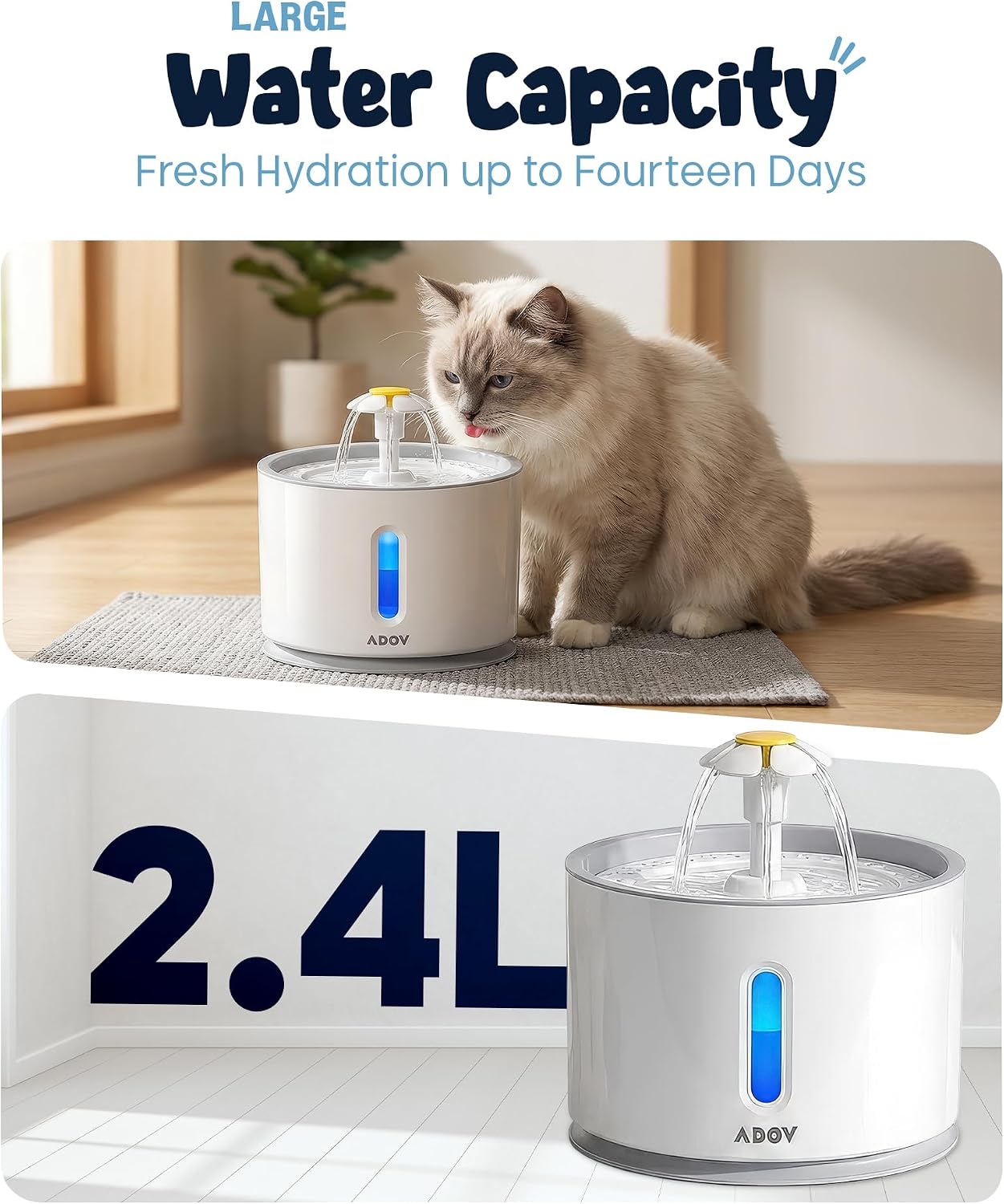 Detalle 2 de ADOV Cat Water Fountain 2.4L