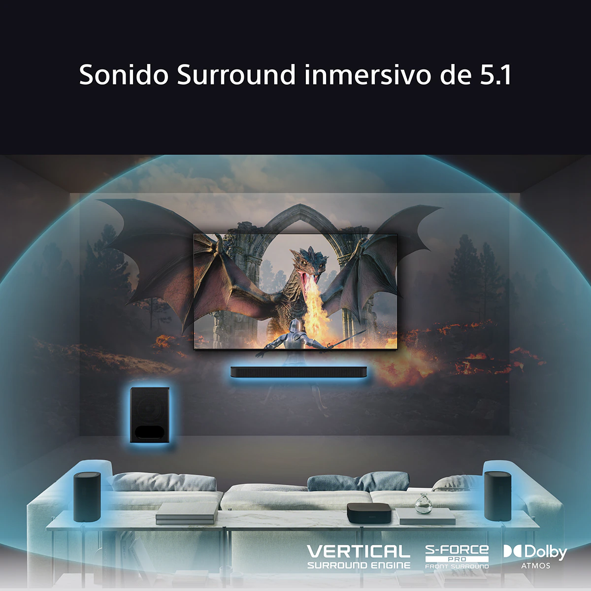 Thumbnail 3 de Sony BRAVIA Theatre System 6 1000W 5.1 Dolby Atmos