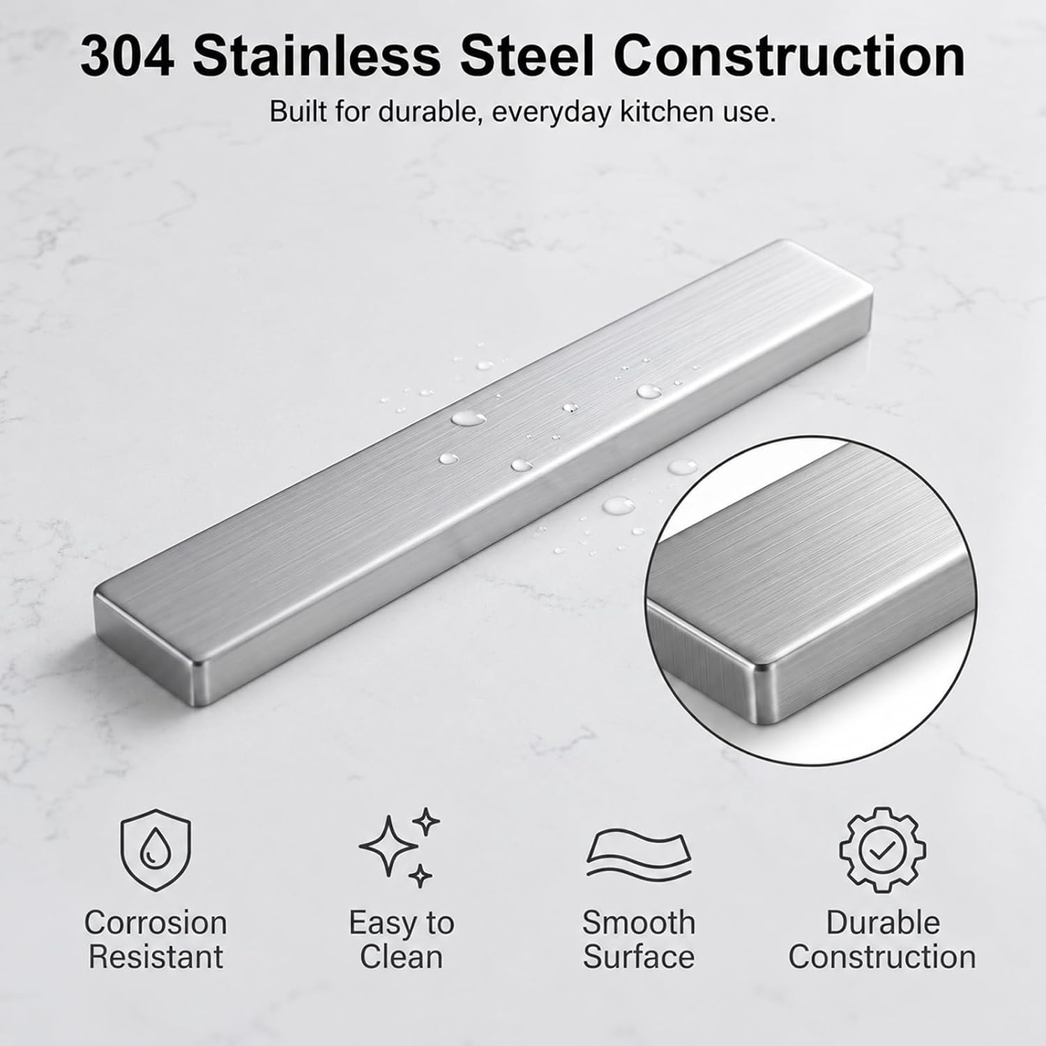 Thumbnail 6 de Ninonly 12-Inch Magnetic Knife Holder, 304 Stainless Steel, Adhesive or Screw Mount