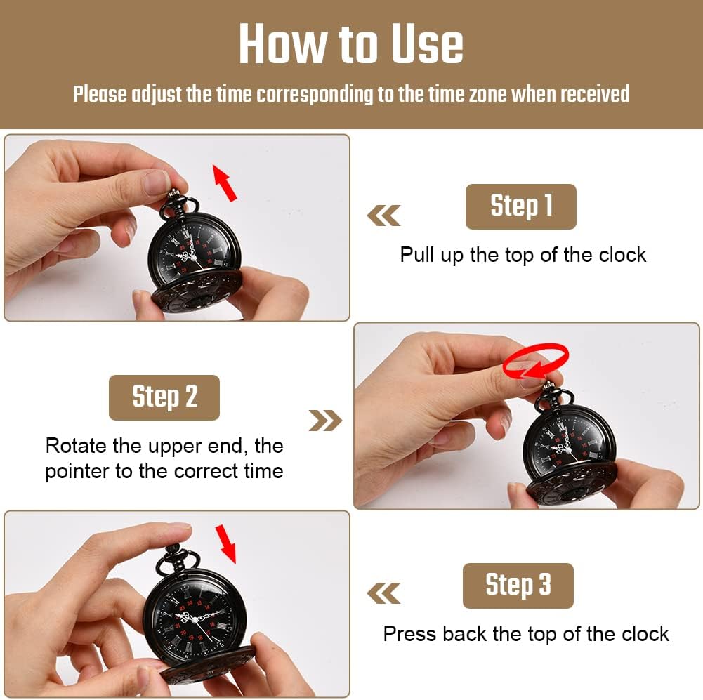 Thumbnail 3 de Vicloon Orologio da Tasca 5 cm Orologio Vintage