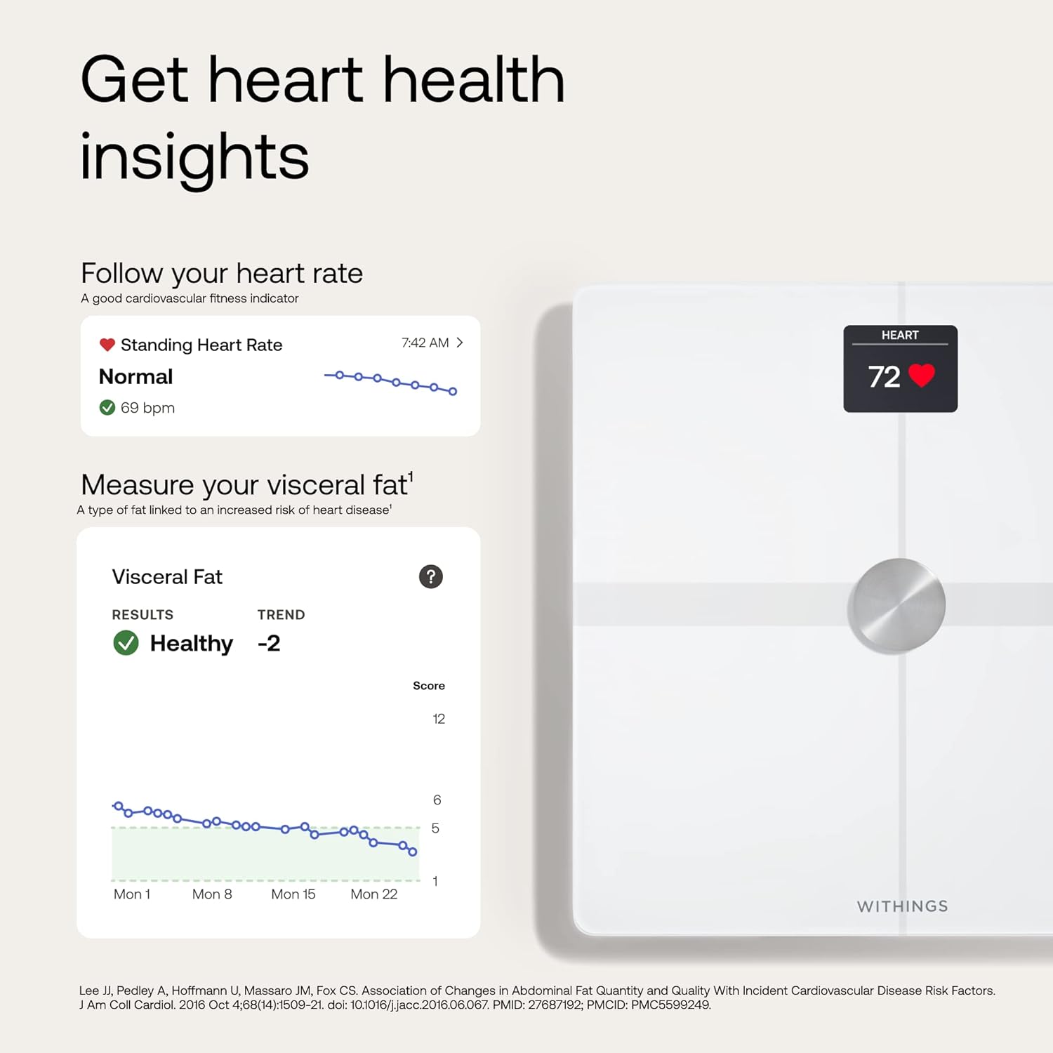 Thumbnail 2 de WITHINGS Body Smart: Accurate Scale for Weight, Fat Percentage, and Heart Health