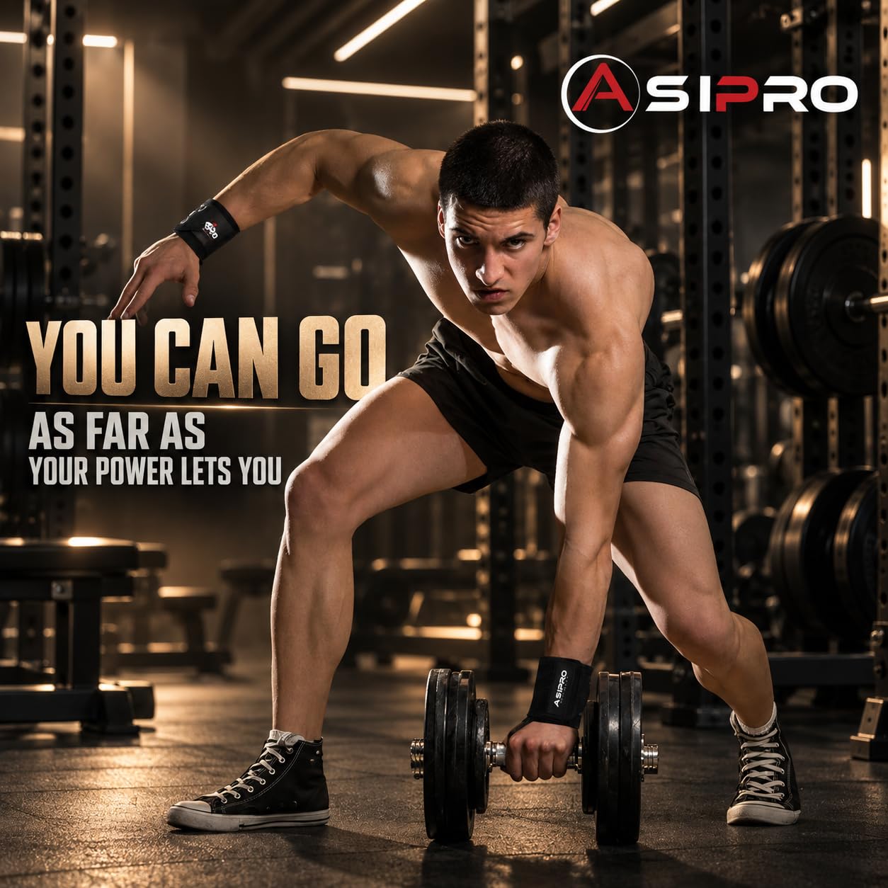 Thumbnail 6 de ASIPRO Zwart Weightlifting Wrist Wraps, Cotton Support, Black, Set of 2