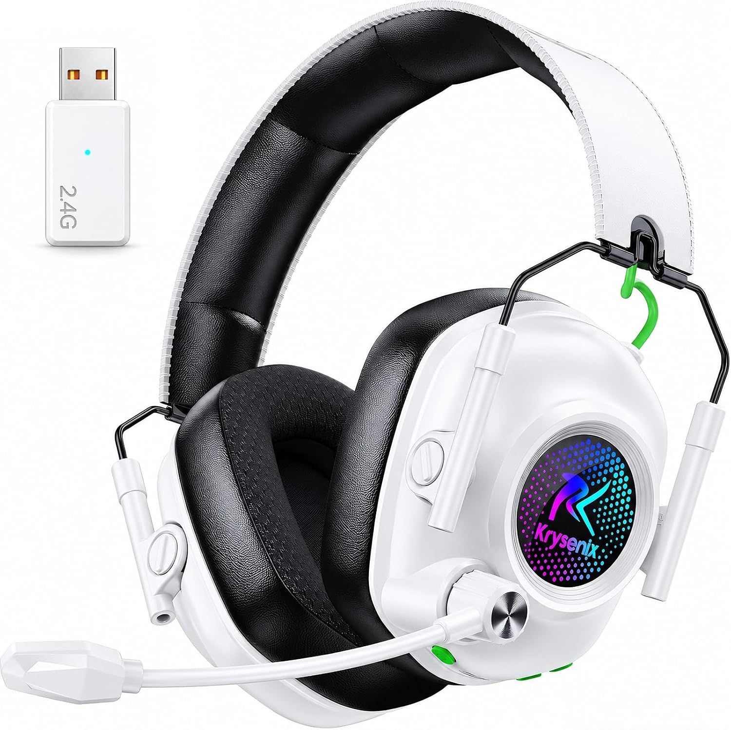 Detalle de Krysenix KGH2 Wireless Gaming Headset, 50mm Drivers, 2.4GHz & Bluetooth 5.4