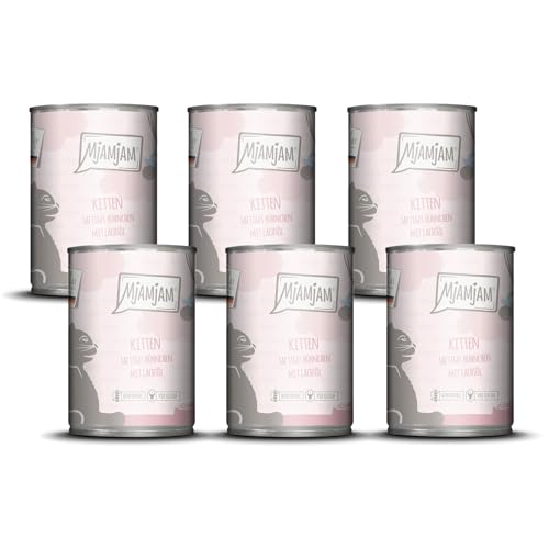 Detalle de MjAMjAM Premium Nassfutter Kitten – Hühnchen mit Lachsöl, getreidefrei, 6 x 400 g