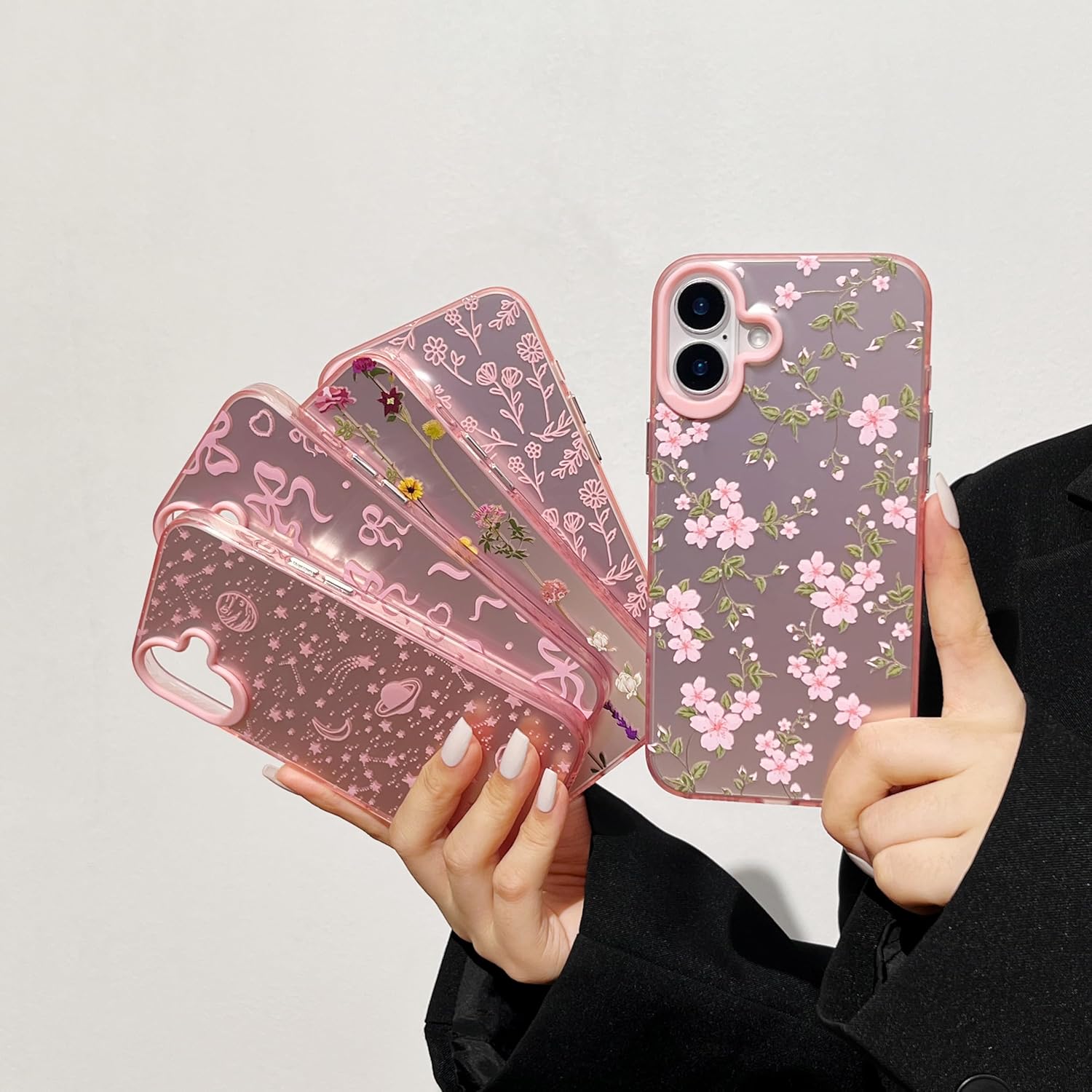 Thumbnail 3 de ZTOFERA iPhone 16 Plus (6,7 Zoll) Schutzhülle rosa – Planet-Sternenhimmel Design mit hartem PC-Rücken und TPU-Rahmen