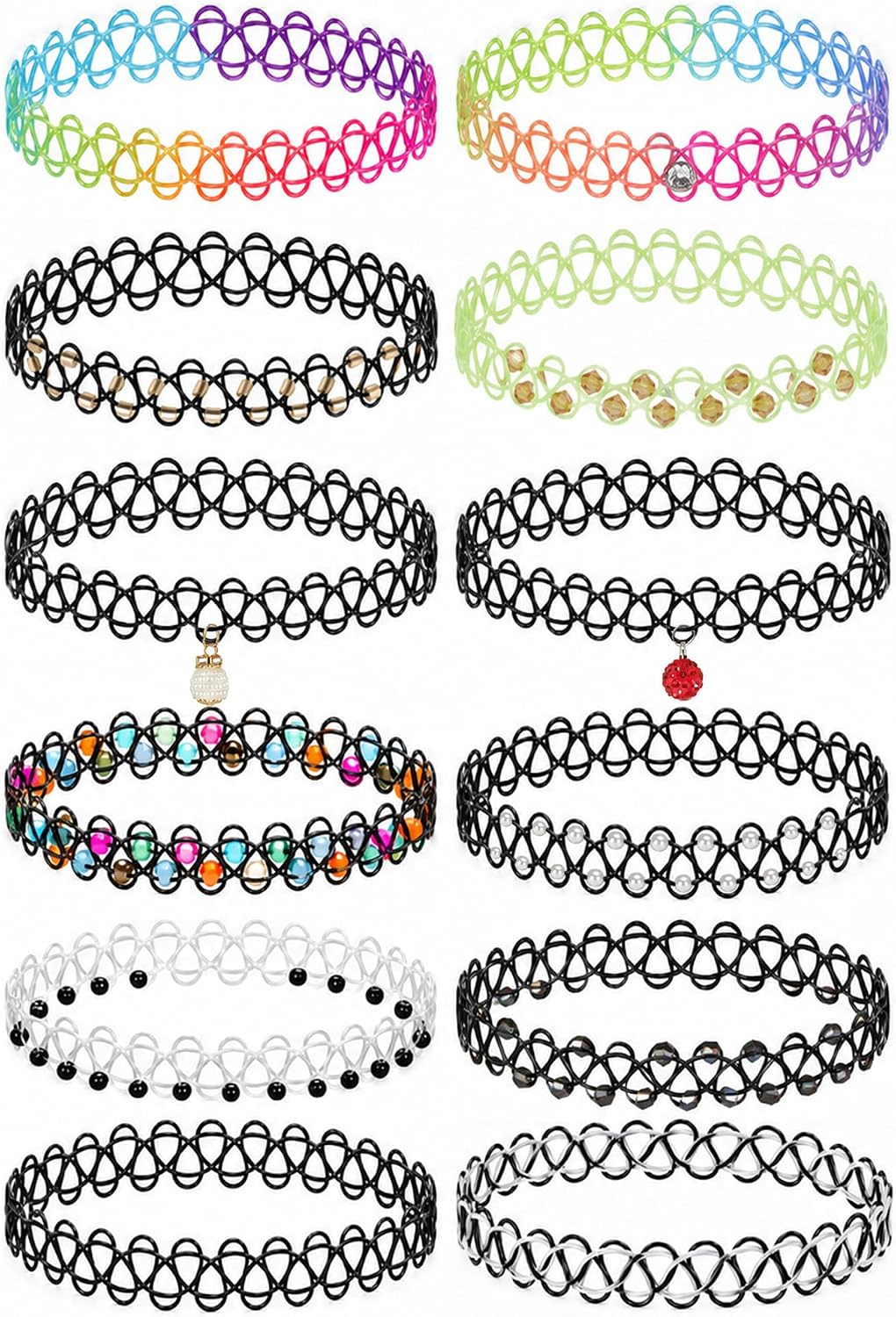 Detalle de BodyJ4You Tattoo Choker Necklace Set, 12-Piece