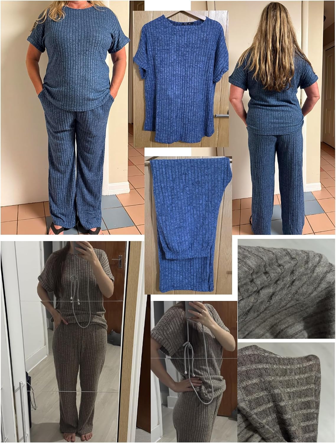 Thumbnail 4 de Famulily Women's 2-Piece Ribbed-Knit Lounge Set with Pocketed Pants