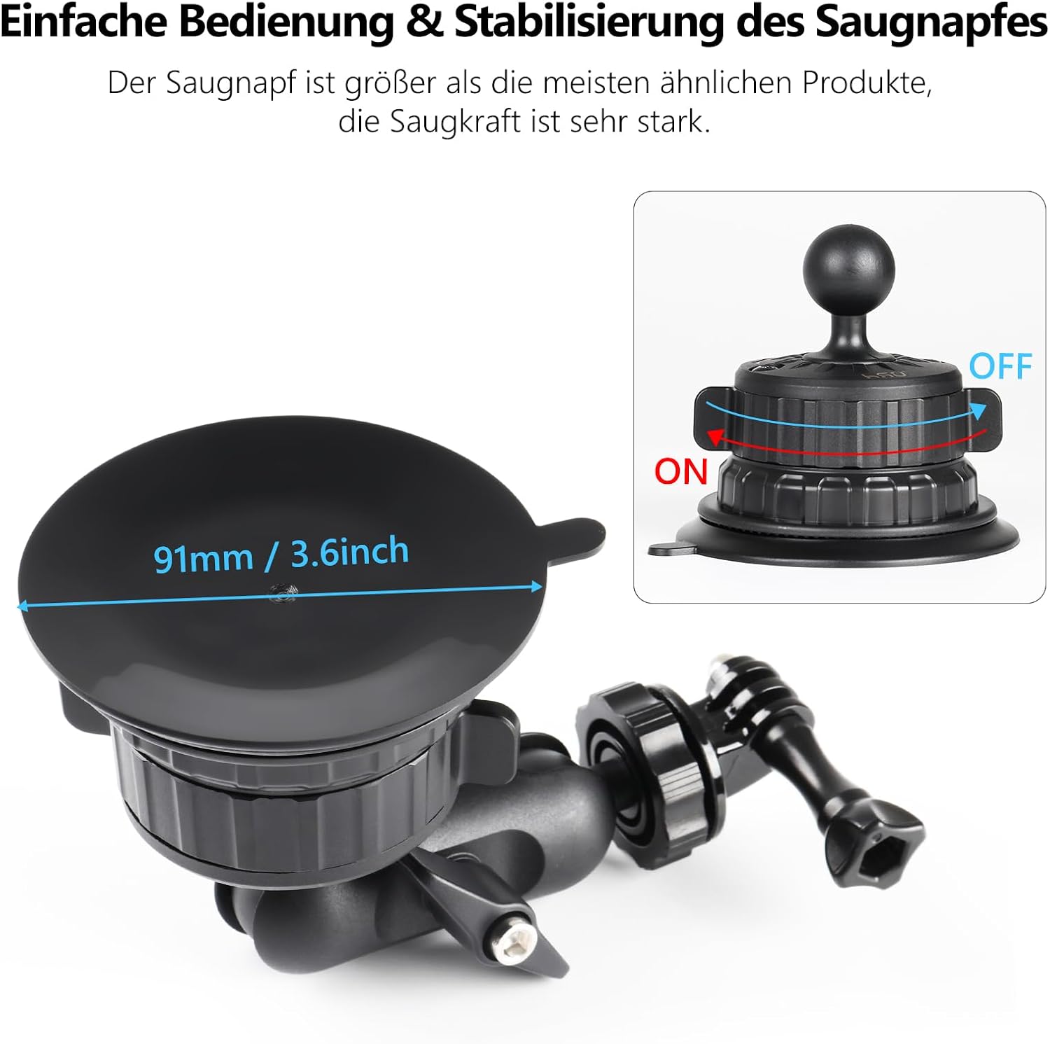 Thumbnail 5 de HSU Saugnapfhalterung für Action-Kamera