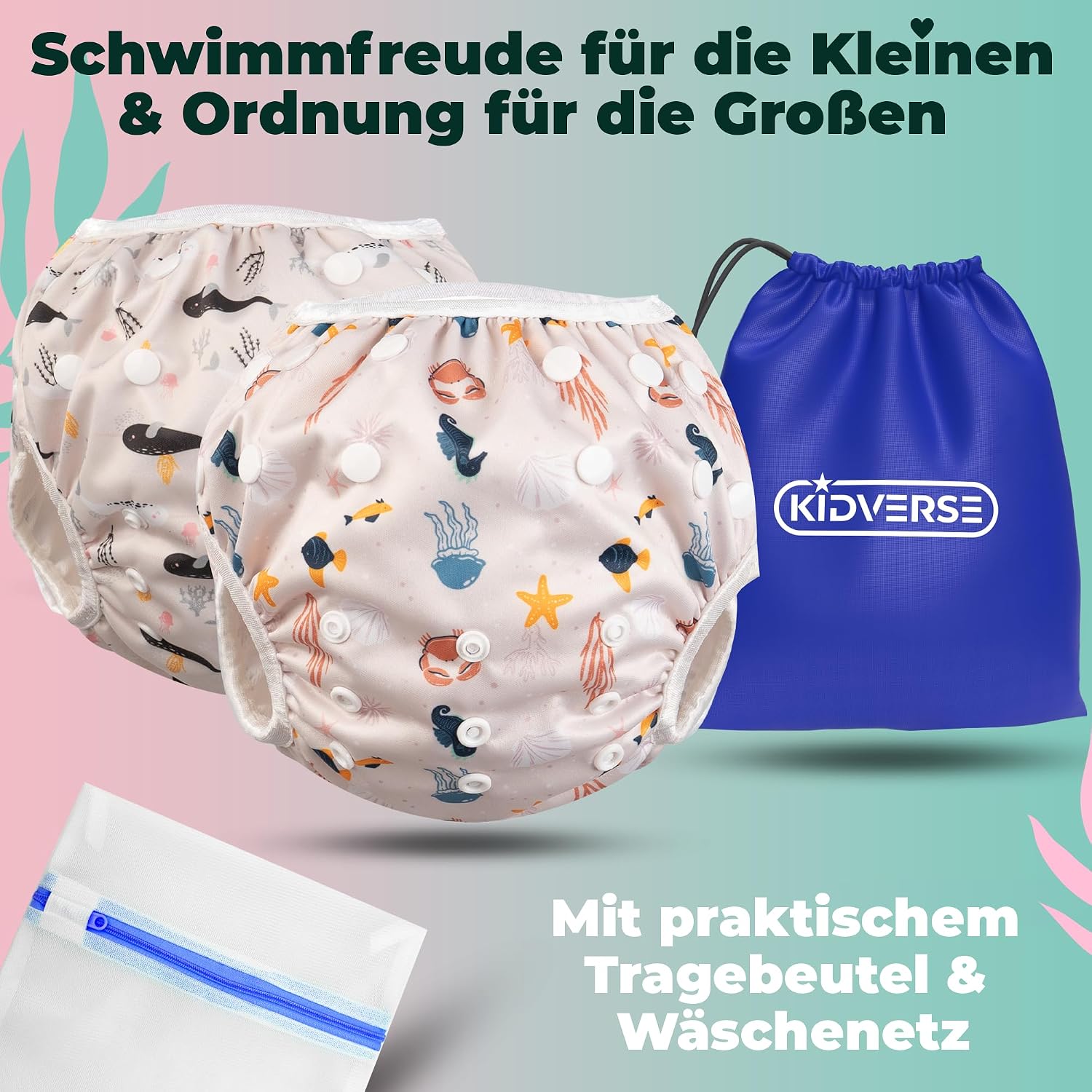 Thumbnail 2 de KIDVERSE 2er Set Schwimmwindel 0–3 Jahre