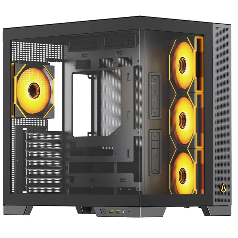 Detalle de Forgeon Tiberium EVO Torre ATX ARGB USB-C Cristal Templado Negra