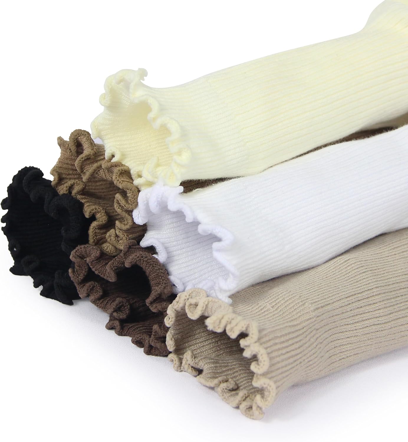 Thumbnail 3 de BomKinta Ruffle Socks for Women – Lightweight Cotton Turn-Cuff Crew Socks