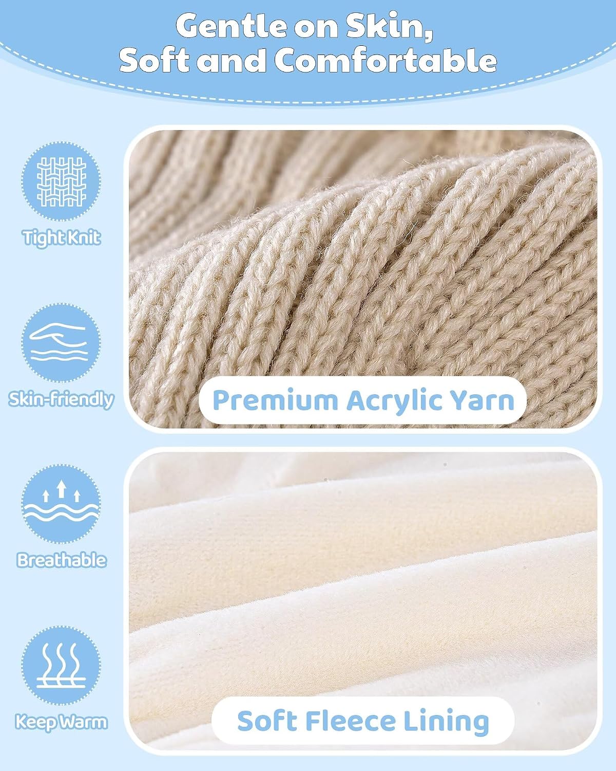Detalle 2 de Alepo Baby Beanie Hats, 3-Pack