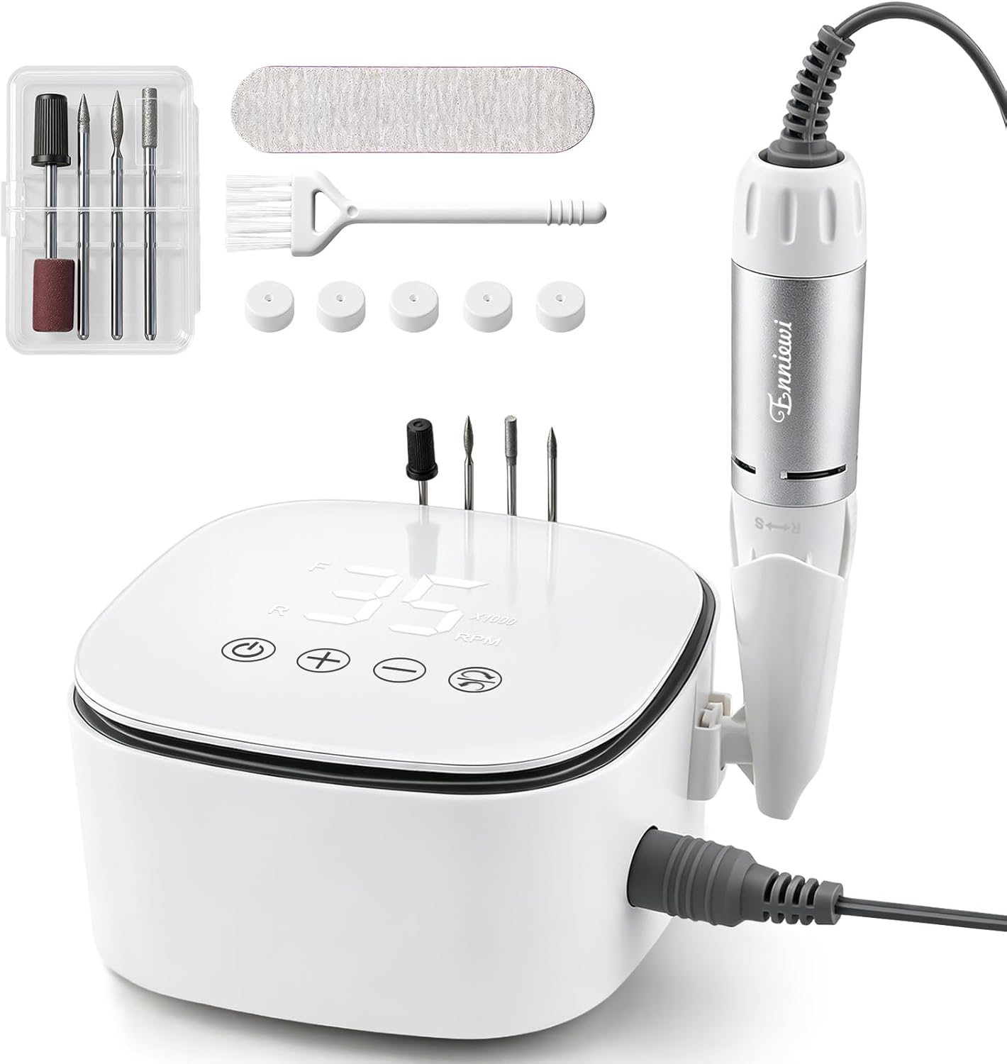 Enniewi fresa per unghie professionale 35.000 RPM con display LED