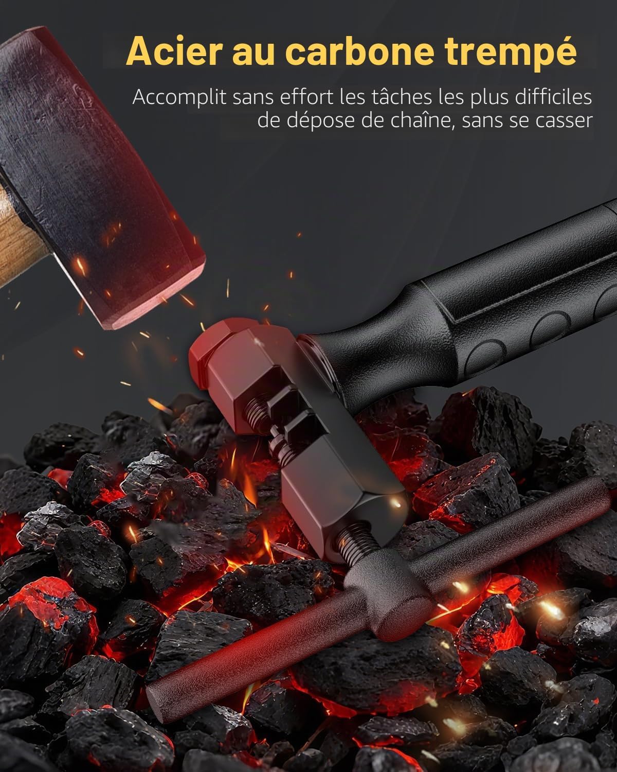 Detalle de Pawfly Outil Coupe Chaîne Vélo – Kit d’Outils Réparation Chaîne avec Dérive-Chaîne et Goupilles