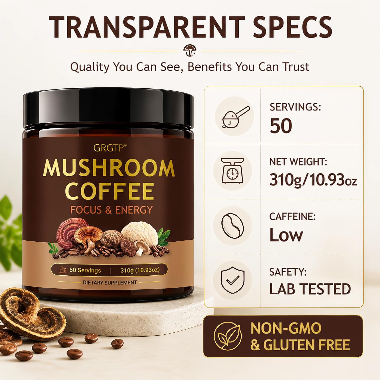 Thumbnail 6 de GRGTP Mushroom Coffee with 6 Adaptogens