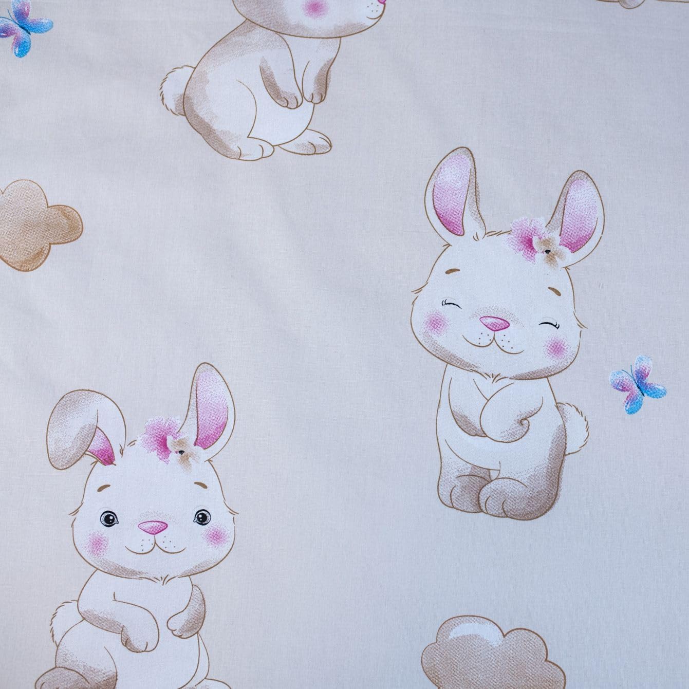 Detalle 2 de Jerry Fabrics 24BS071 Baby Bedding Set, Reversible Cotton, Bunny Star