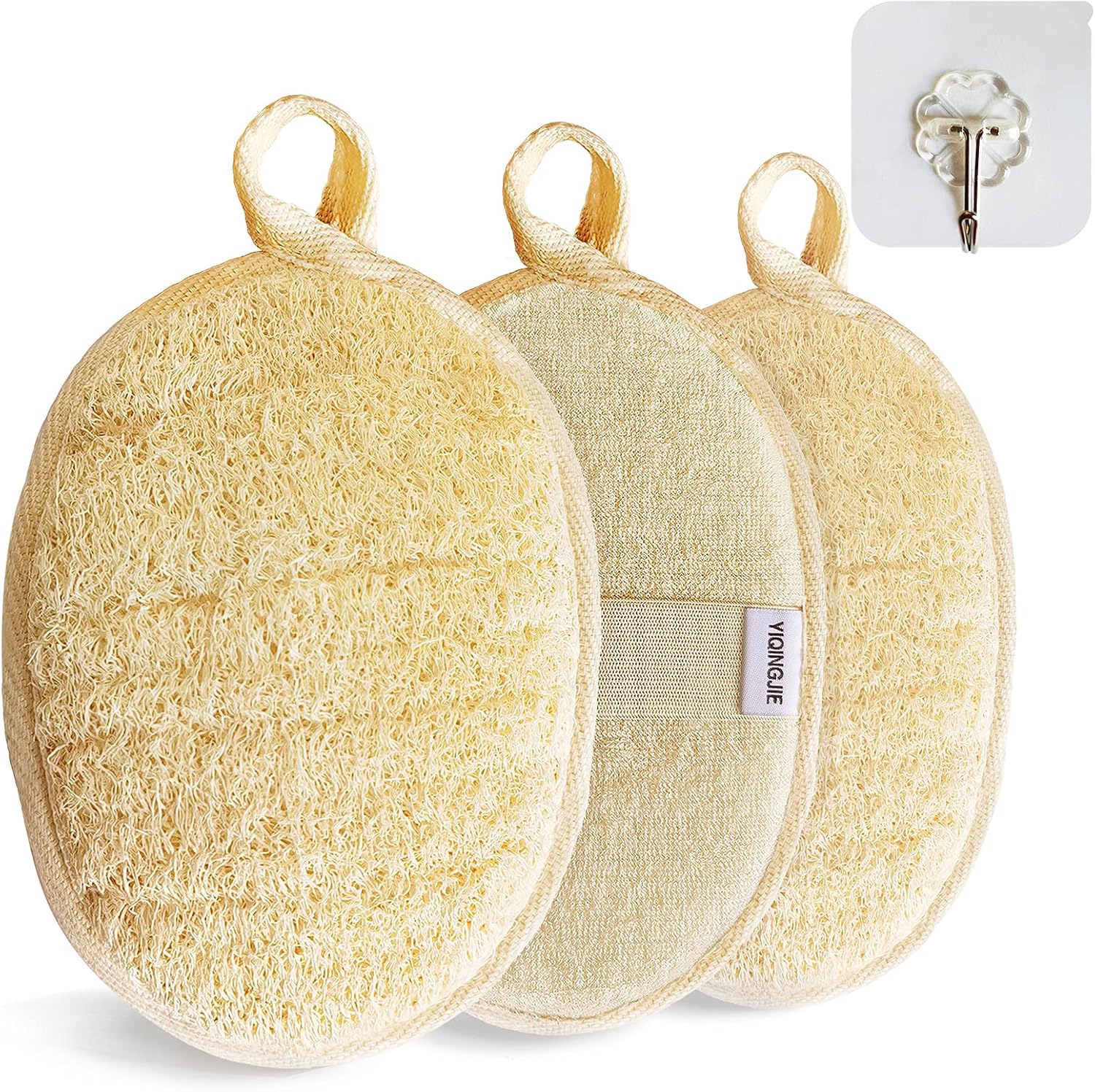 Detalle de Natural Loofah Sponge Exfoliating 3-Pack