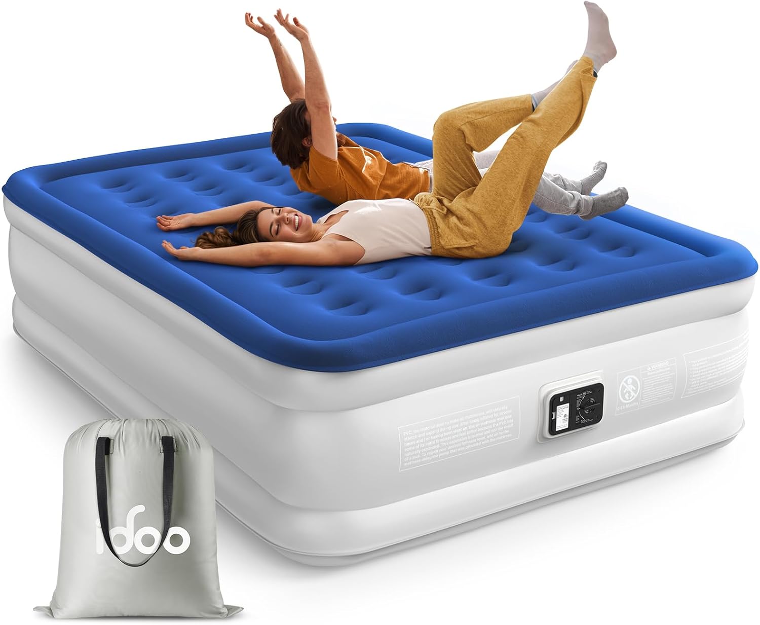 Thumbnail 6 de iDOO Full Air Mattress with Built-In Pump (75×54×16 in) for Guests, Camping, and Home Use
