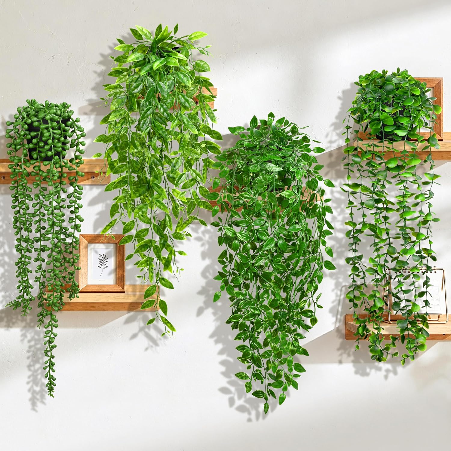 Detalle de Palonu Artificial Hanging Plants, 4-Piece Set