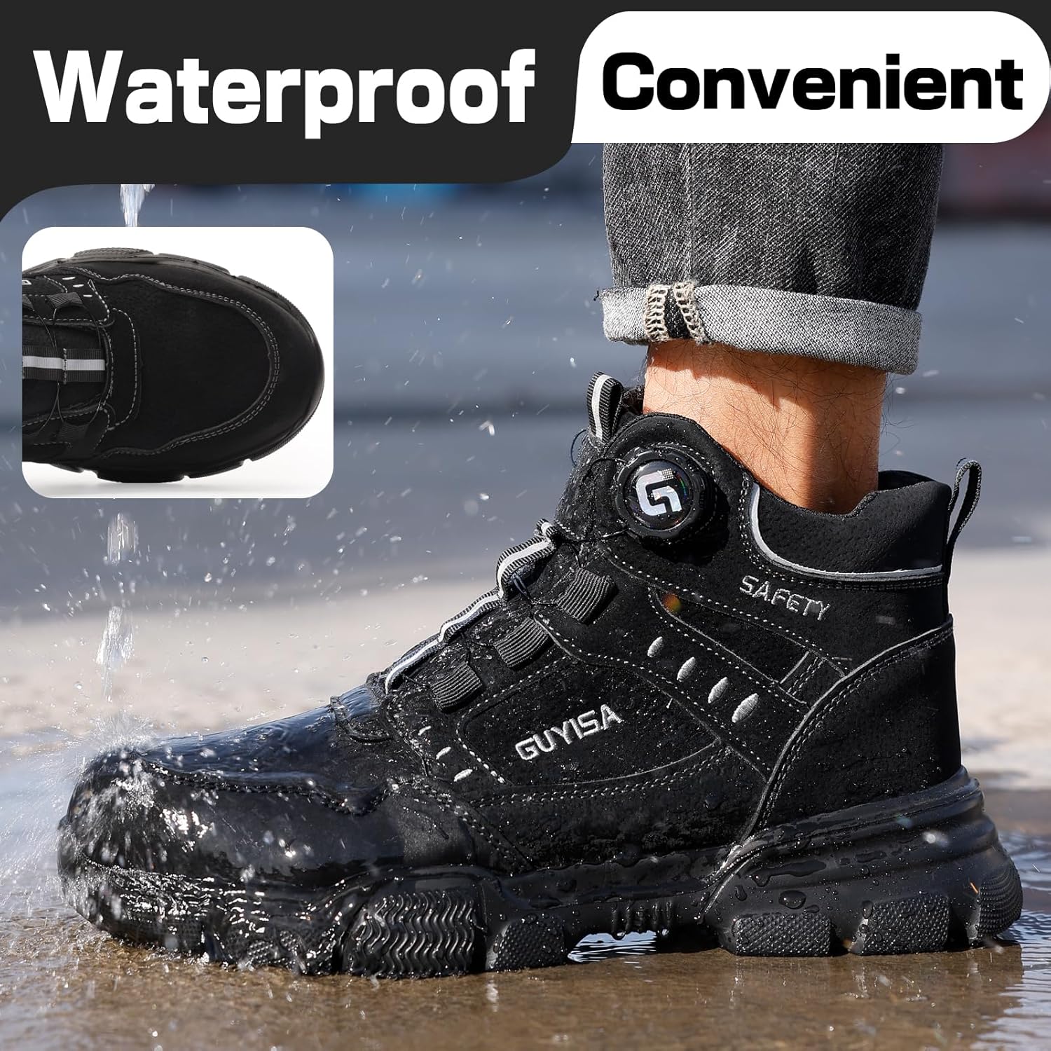 Thumbnail 5 de GUSAYEX Work Boots: Steel Toe, Kevlar Midsole and Rotation-Lace Design for Men and Women