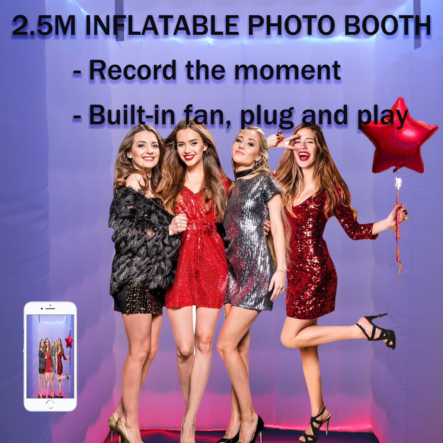 Detalle de SAYOK Inflatable LED Photo Booth Enclosure (2.5m, two-door)