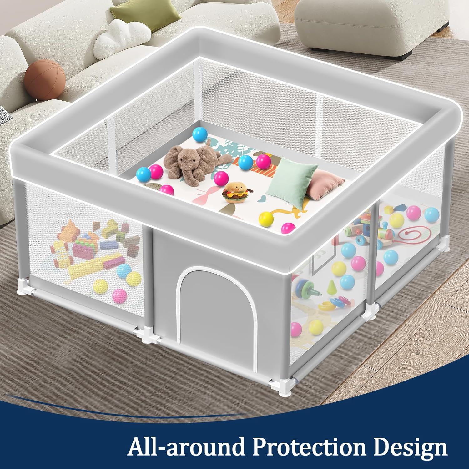 Detalle 2 de Baby Playpen 50x50 Inch with Mat ๐ผ