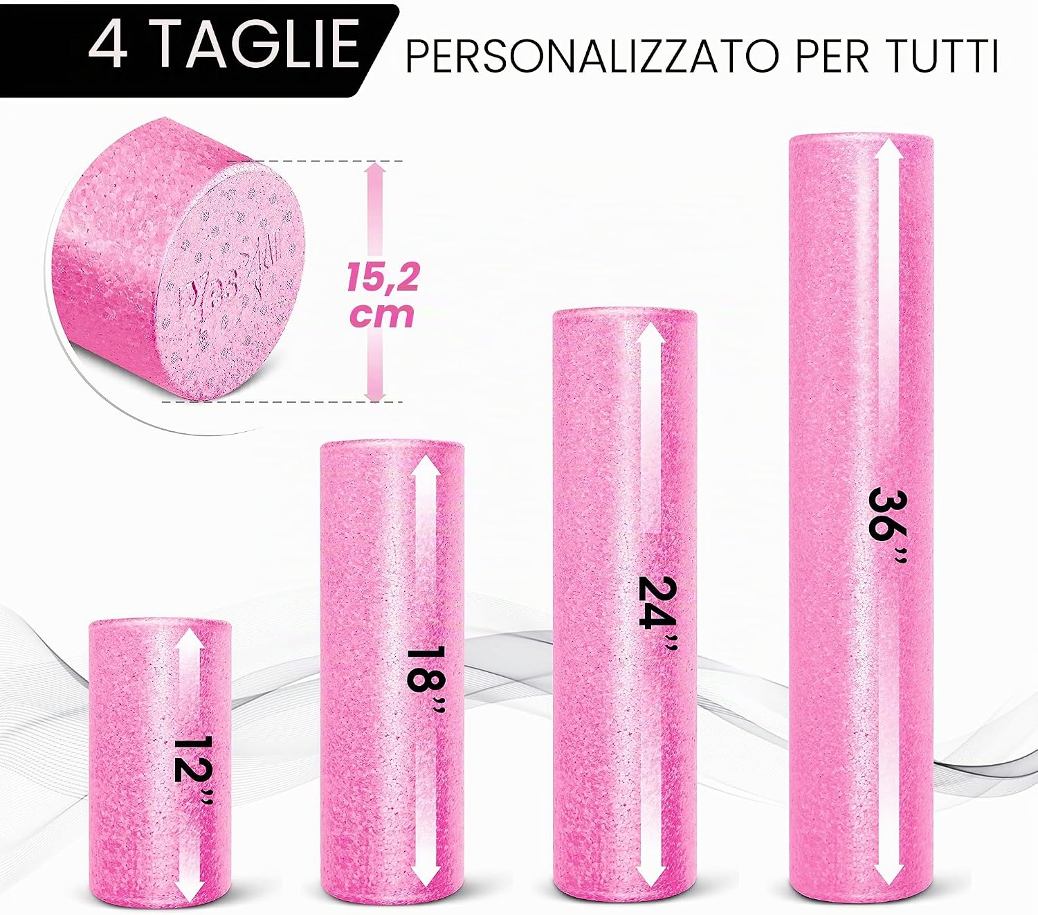 Detalle de Yes4All Rullo Schiuma Tondo in EPP ad Alta Densità – 30, 45, 60 e 90 cm