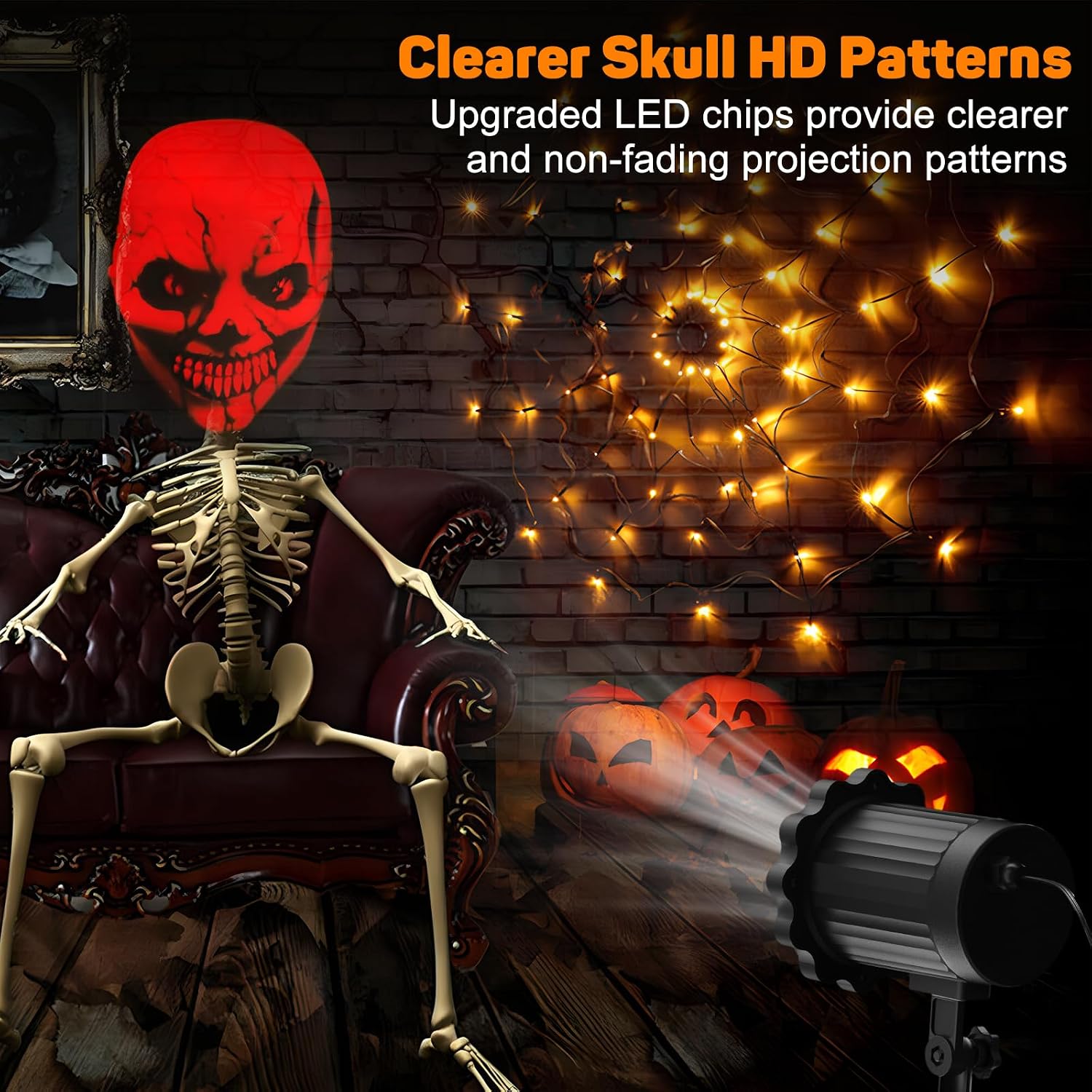 Detalle de Beforalla SE369-21 Halloween Projector Light, Red 3D Dynamic Skull