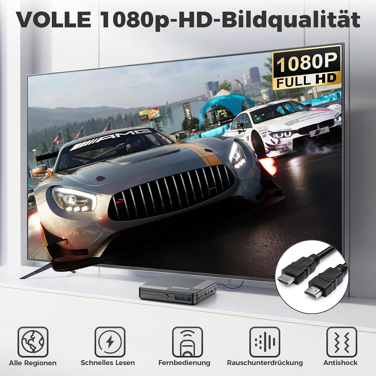 Detalle de Timzeit DVD Player für Fernseher – kompakt, vielseitig und regionfrei