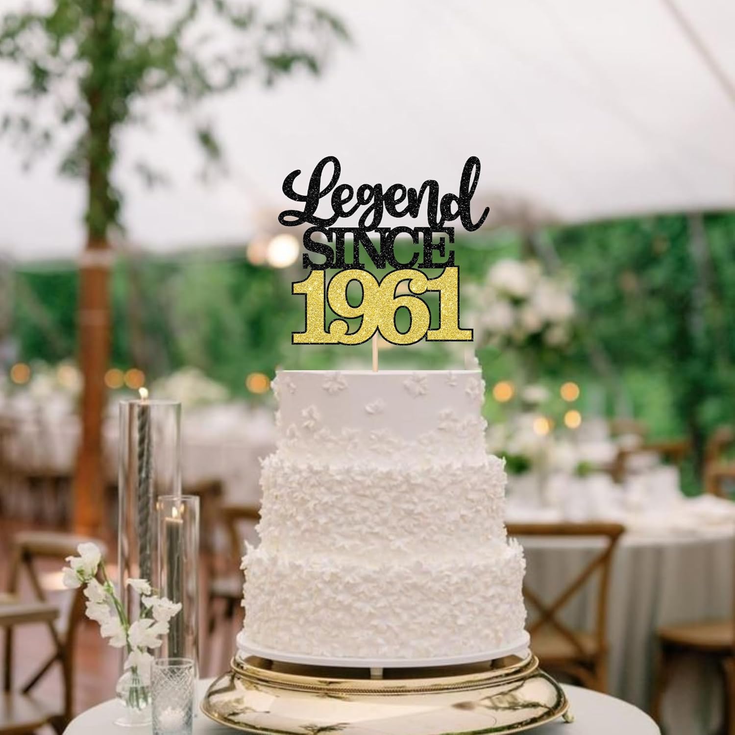 Thumbnail 6 de SYKYCTCY 1 Pack Legend Since 1961 Cake Topper – Glitter 65th Birthday & Anniversary Decoration