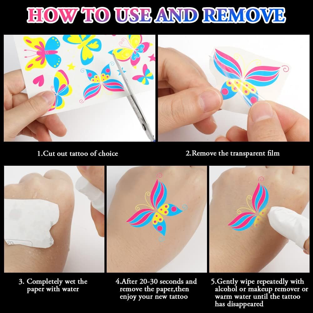 Thumbnail 6 de ACWOO neontattoos, 200+ ontwerpen met UV-gloed en waterbestendige stickers