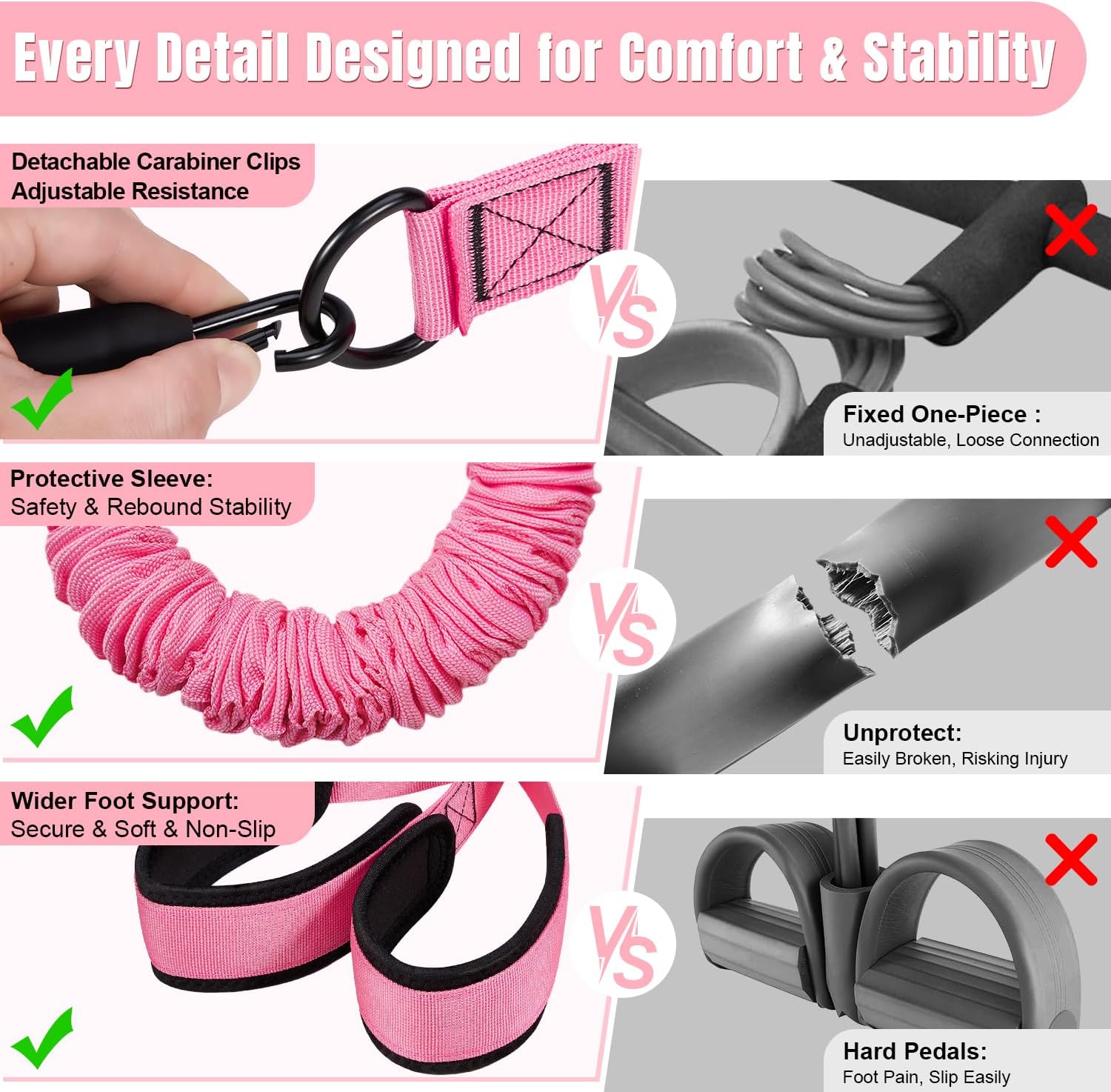 Thumbnail 4 de KUZARO Upgraded Pedal Resistance Bands 30–90 lb