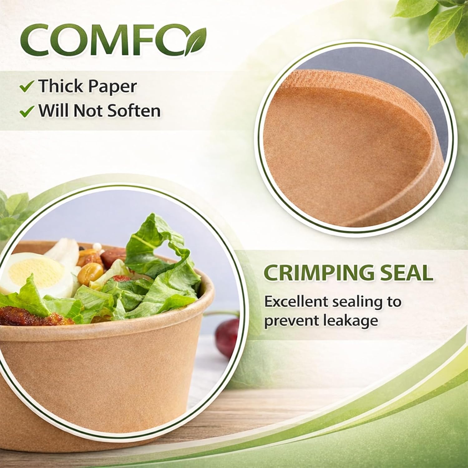 Thumbnail 4 de TOPtoper 50 Pcs 32 Oz Large Paper Bowls with Lids (Disposable) for Hot or Cold Food