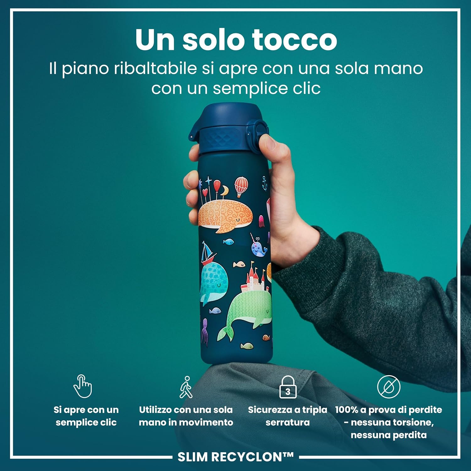 Detalle de Ion8 Borraccia 500ml a prova di perdite 🥤