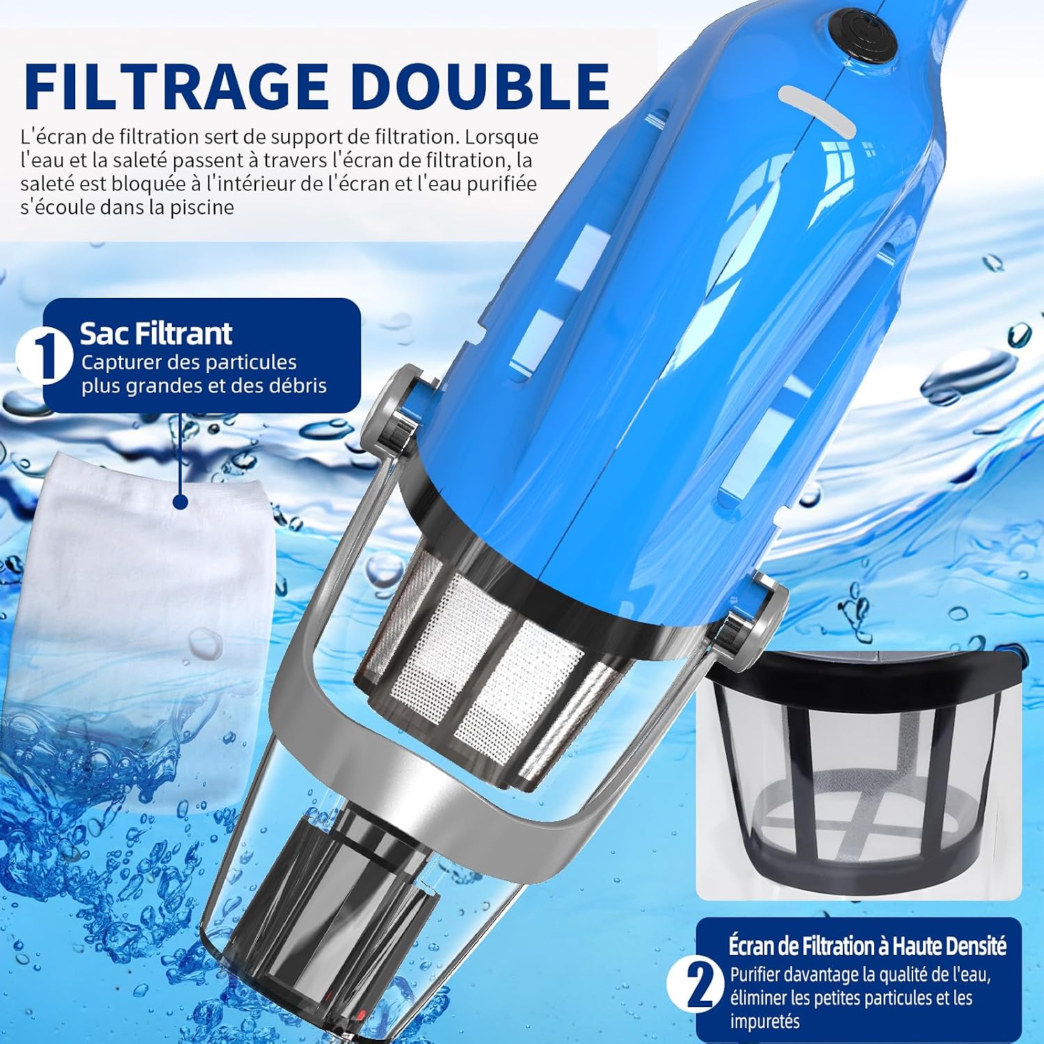 Thumbnail 3 de PoolyPoly 2026 Aspirateur de Piscine à Batterie Rechargeable — Nettoyeur sans fil pour piscine, spa et jacuzzi