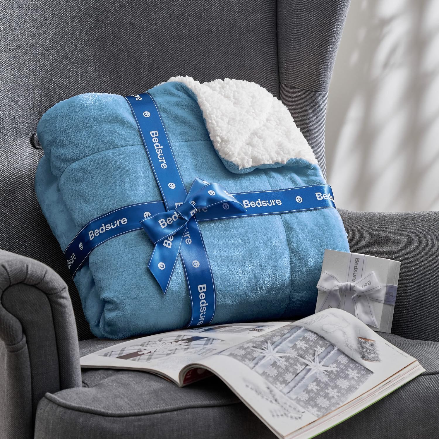 Detalle de Bedsure Sherpa throw blanket 150x200cm