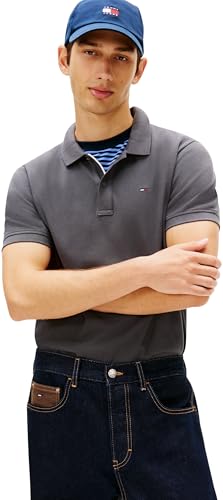 Detalle de Tommy Jeans TJM Slim Placket Polo M gris lavado M