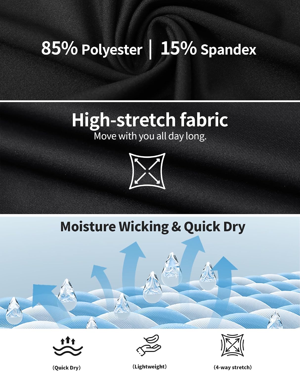 Detalle de POIHIDE Men's Compression Shirt Short Sleeve Base Layer – Lightweight, Breathable Fitness Top