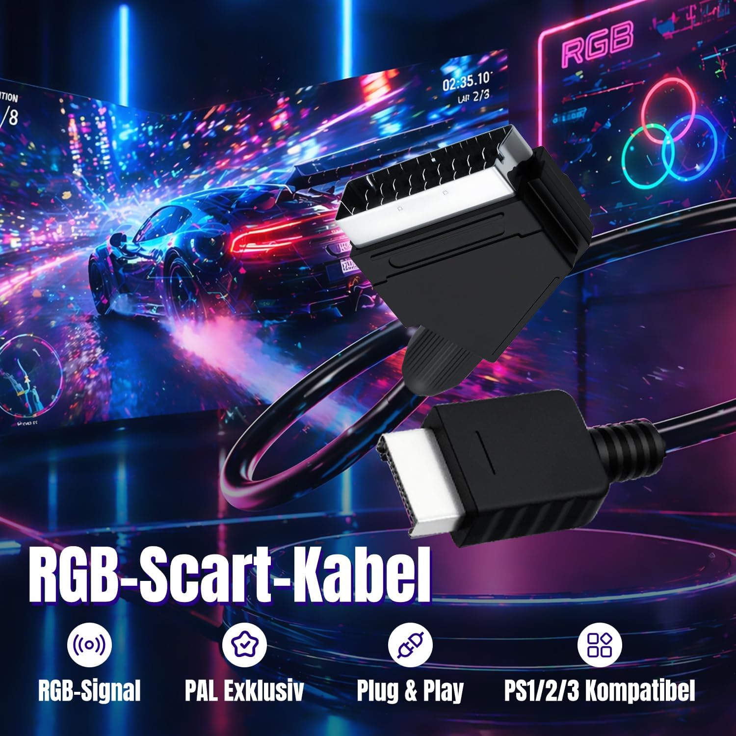 Thumbnail 1 de Gam3Gear Mcbazel RGB-Scart Kabel 1,8 m